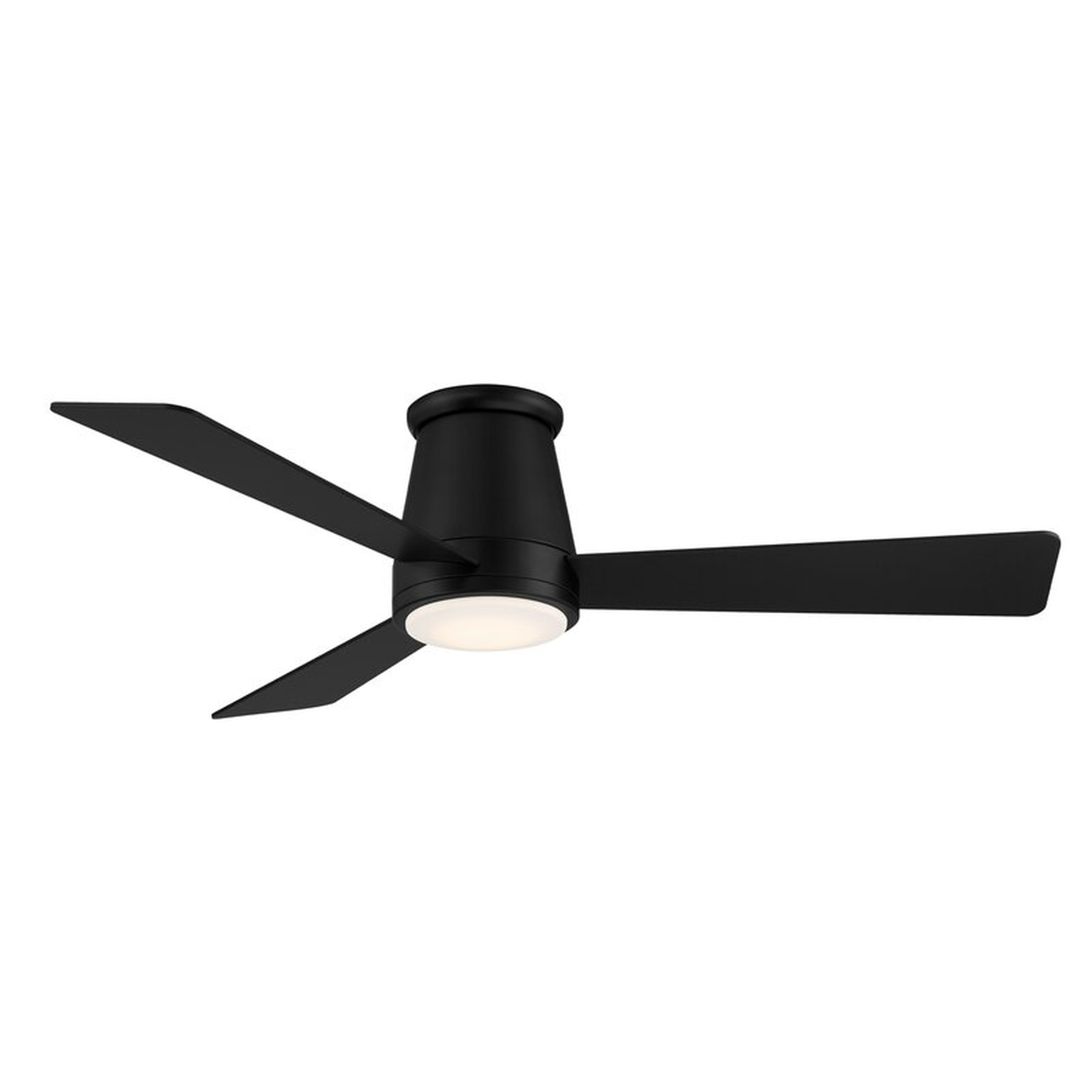 52'' Hug 3 - Blade LED Smart Flush Mount Ceiling Fan with Remote Control and Light Kit Included / Matte Black - Wayfair