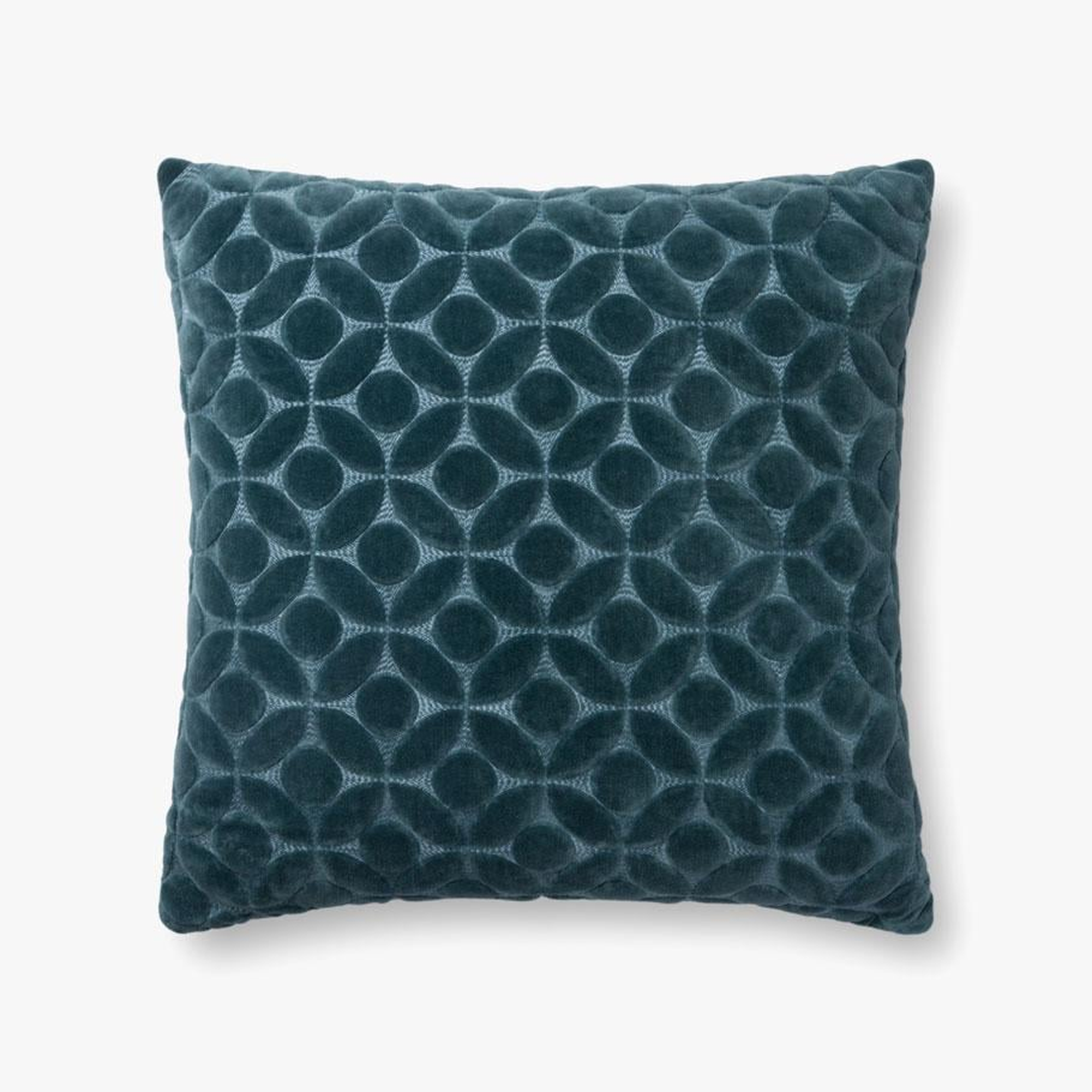 P0864 Teal, 22" Pillow with Poly Insert - Loloi Rugs