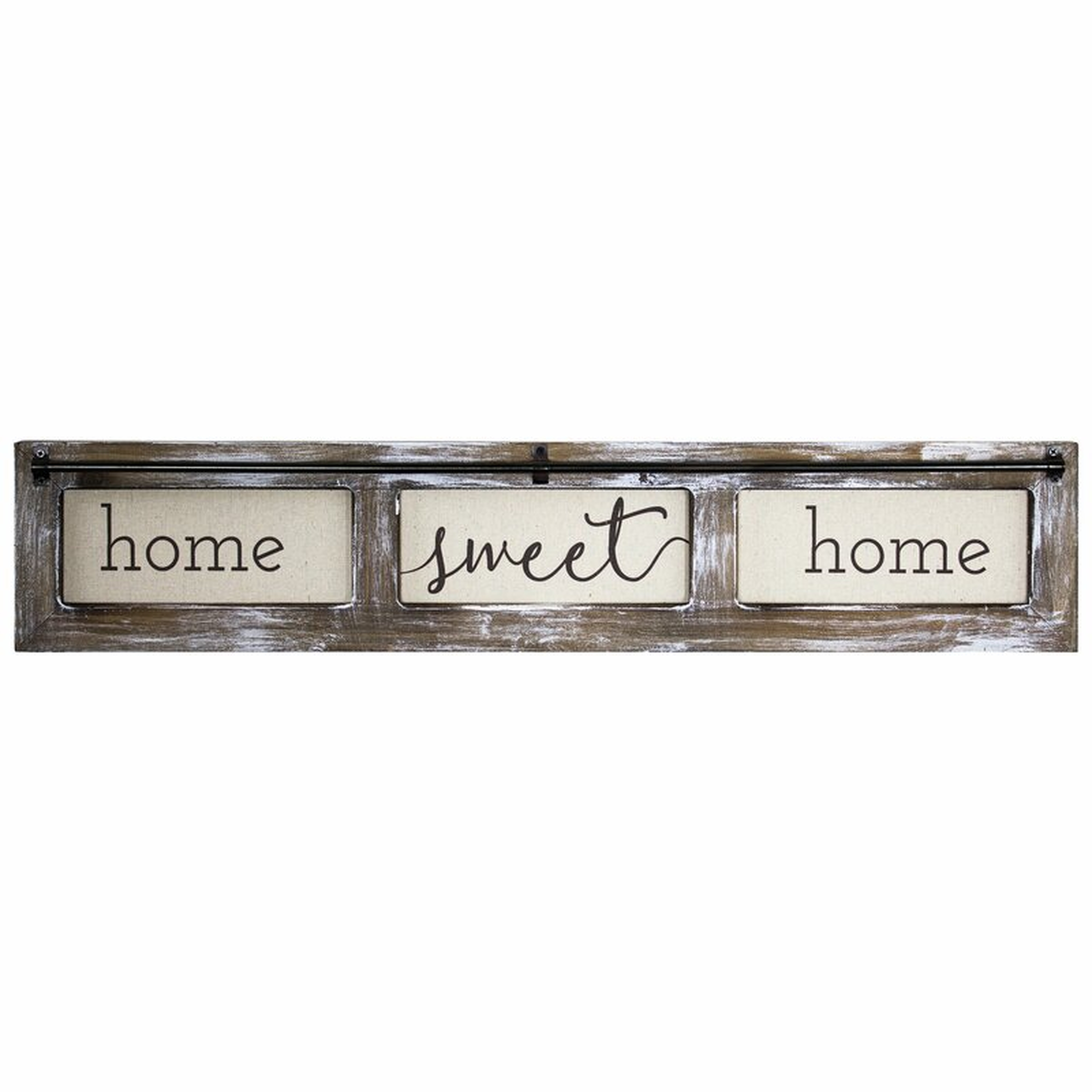 'Home Sweet Home' Wood Framed Canvas Sign Farmhouse Wall Décor - Wayfair