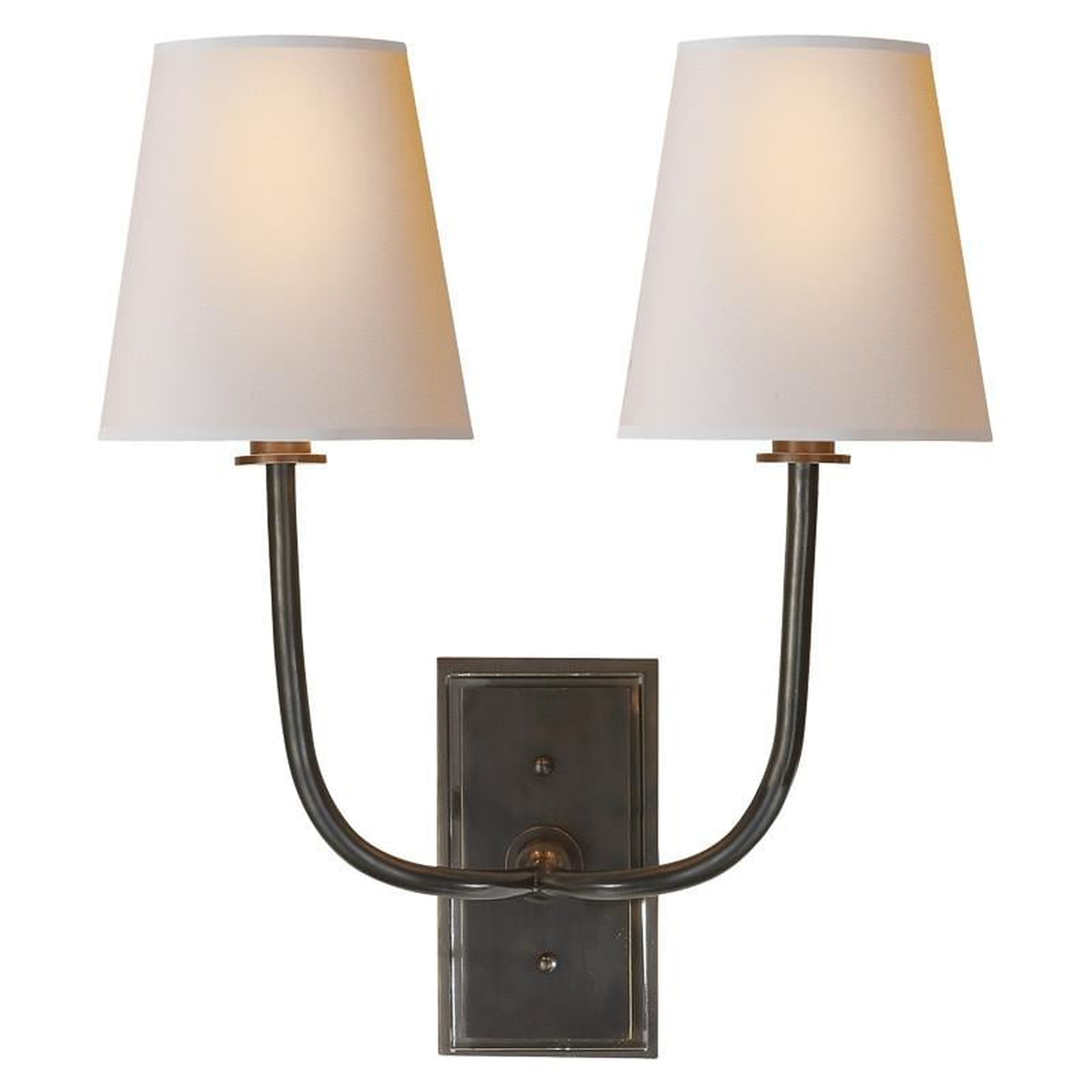 HULTON DOUBLE SCONCE - BRONZE - McGee & Co.
