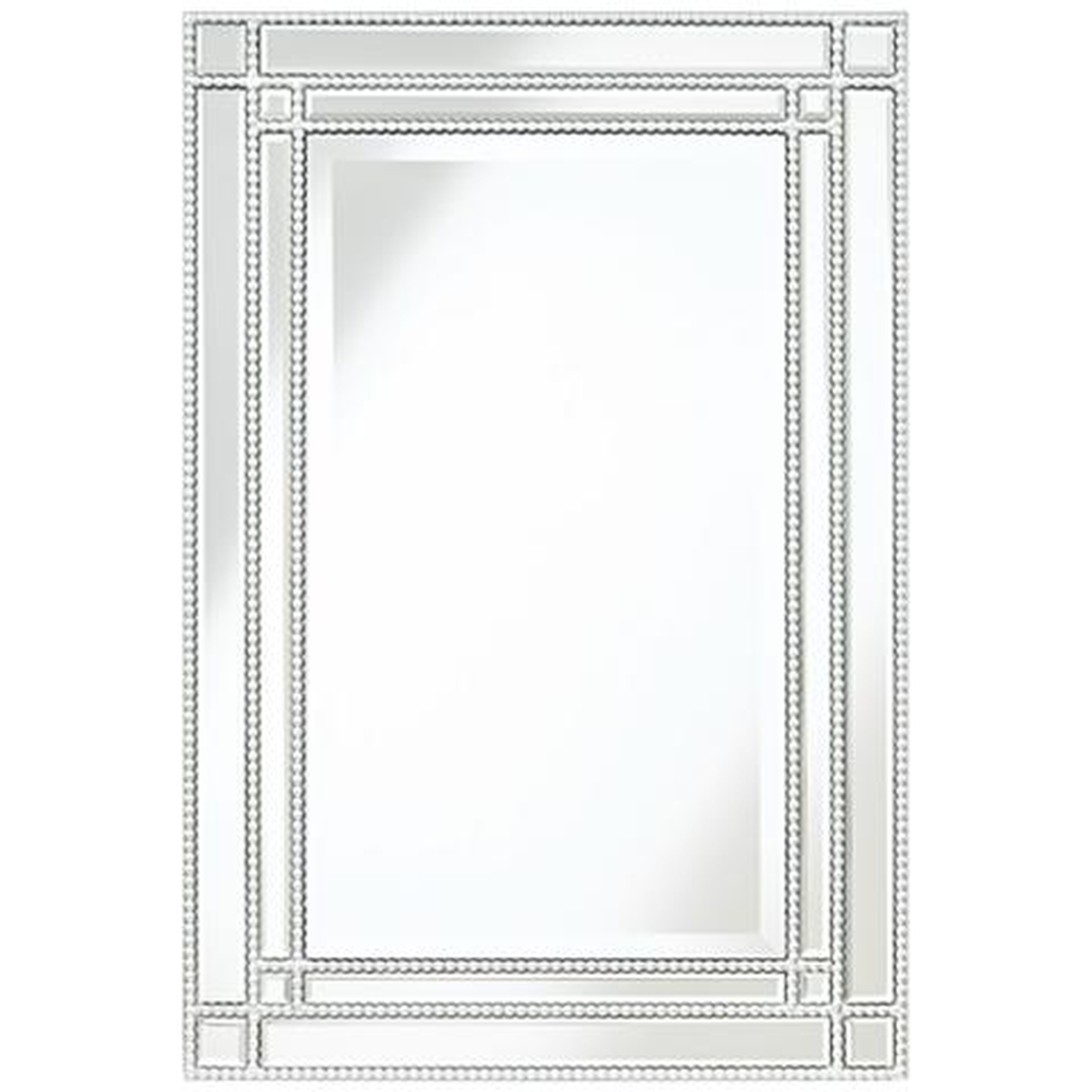 Ravalli Silver Beaded 34 1/4" x 23" Wall Mirror - Lamps Plus