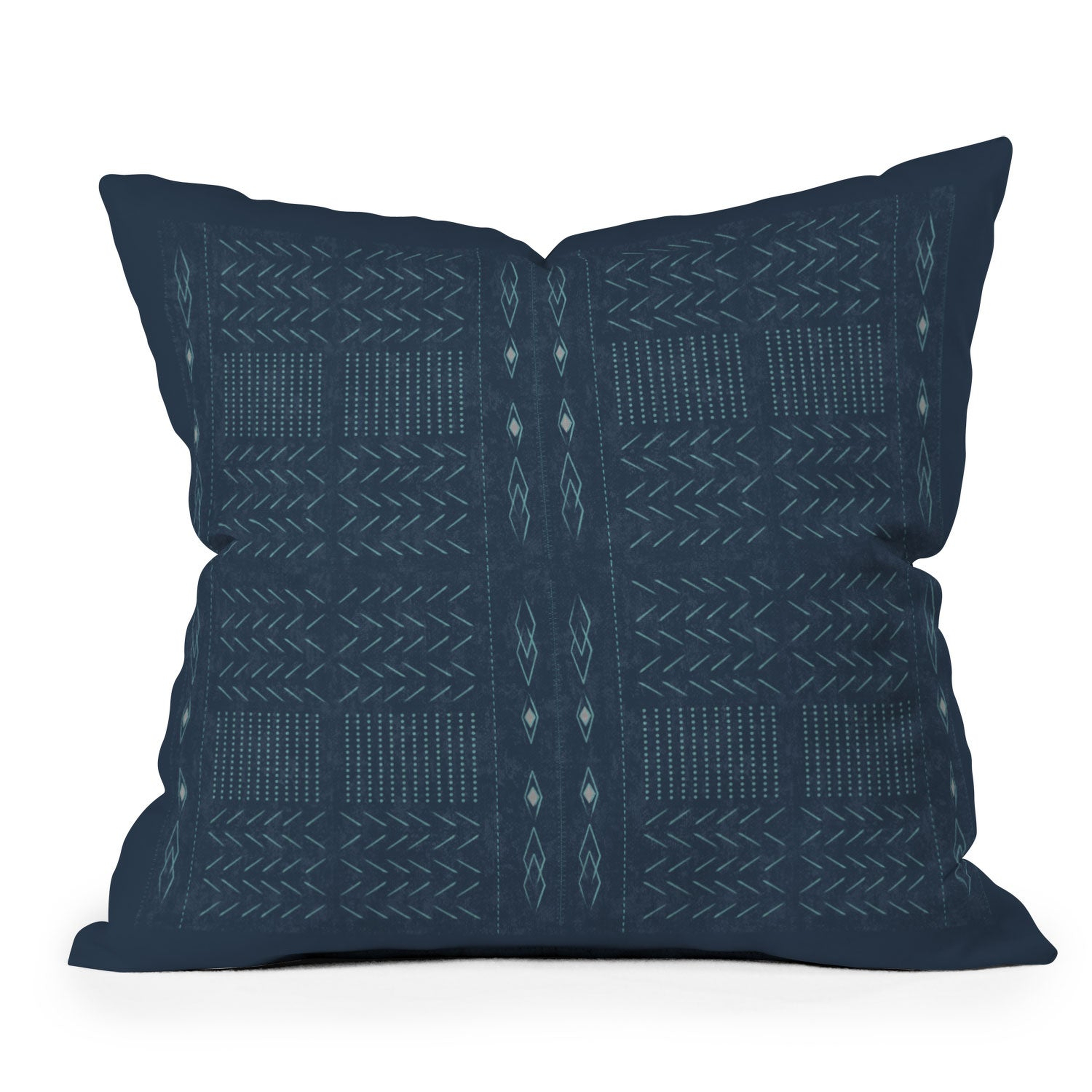 OUTDOOR THROW PILLOW NATIVE MUDCLOTH DENIM  BY MIRIMO - Wander Print Co.