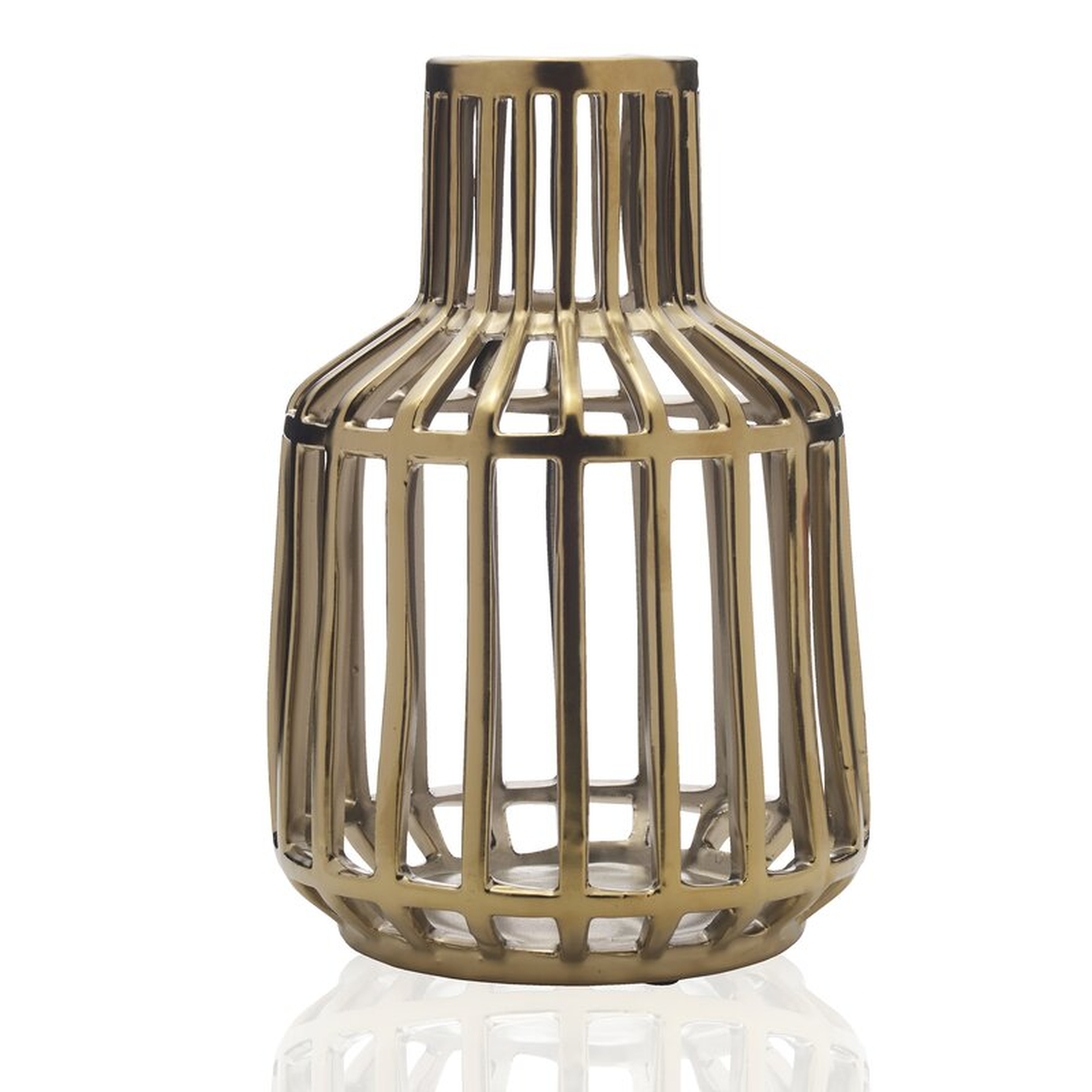 Scott Living Luxe Gold Ceramic Cage Vase, 9-Inch - Wayfair