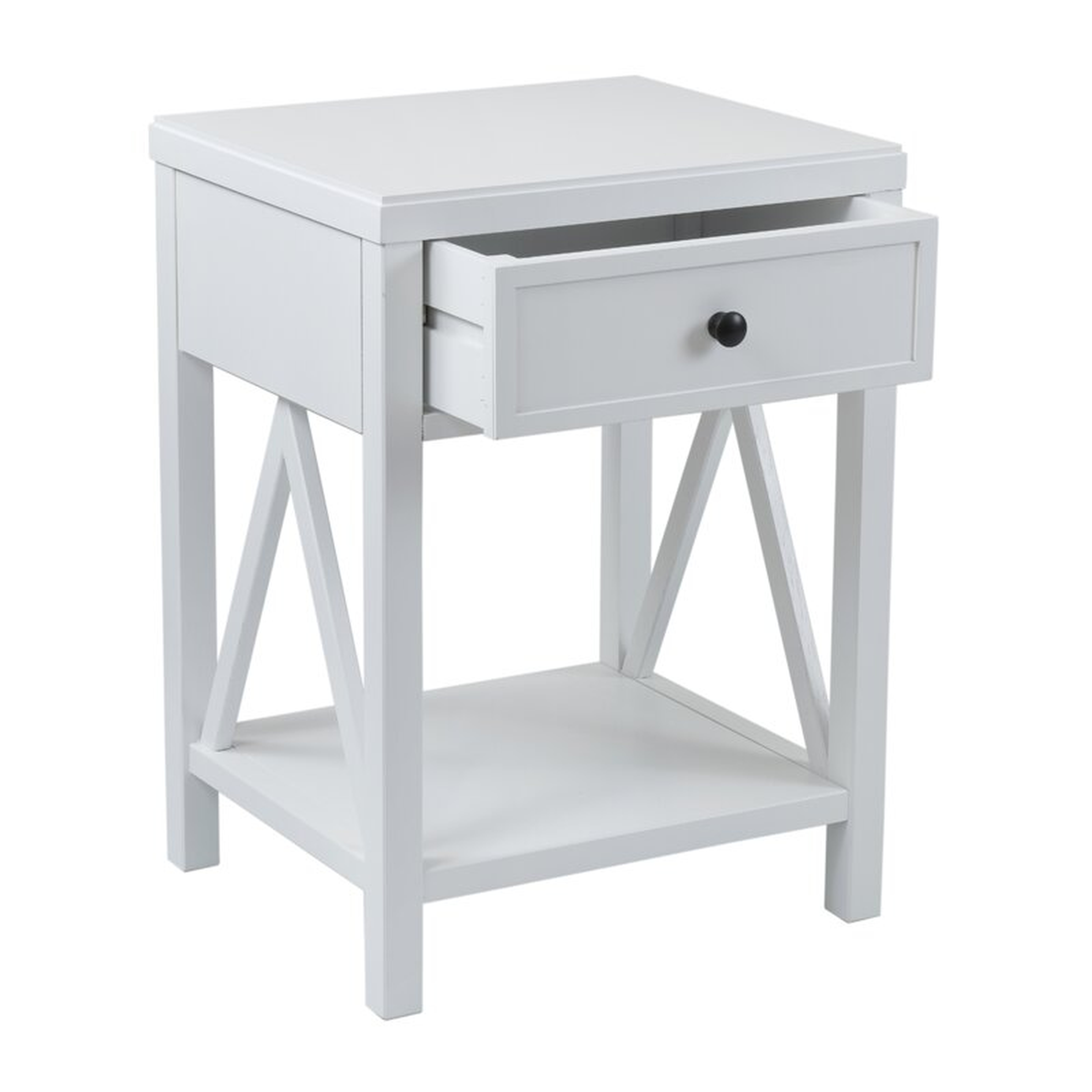 Nadeau Solid Wood End Table with Storage / White - Wayfair