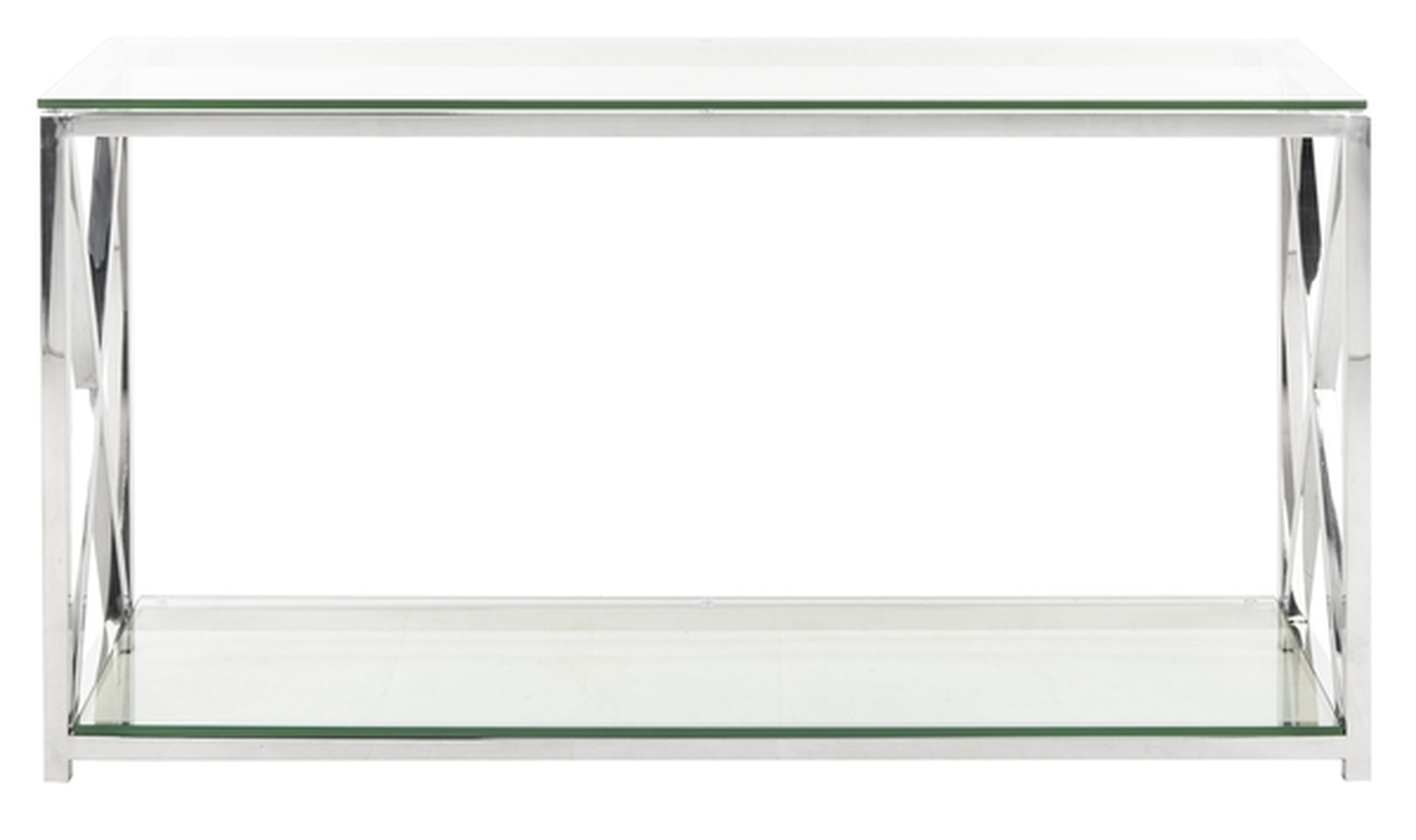 Hayward Console With Glass Top - Chrome - Arlo Home - Safavieh