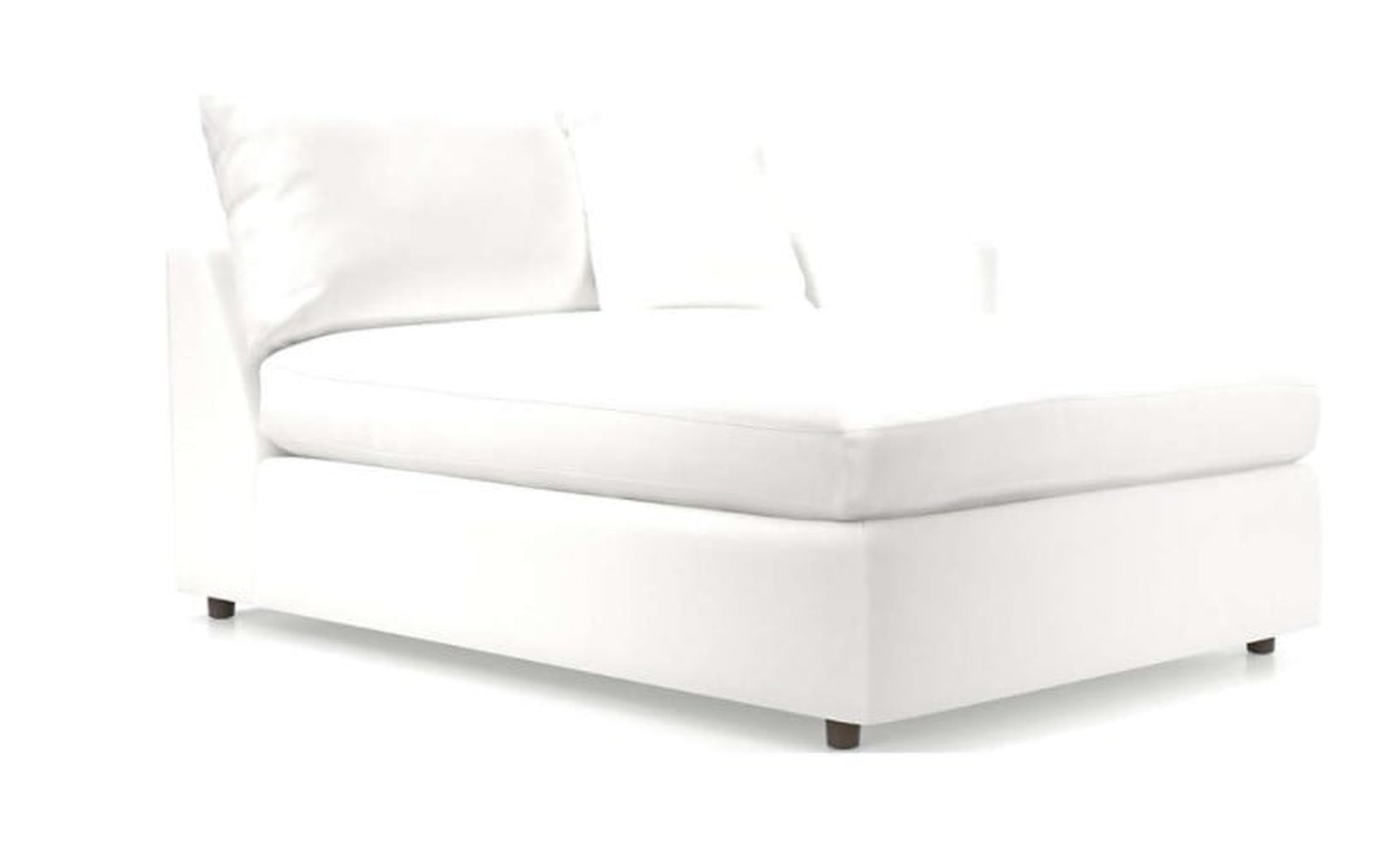 Lounge II Petite Right Arm Chaise- View, White - Crate and Barrel