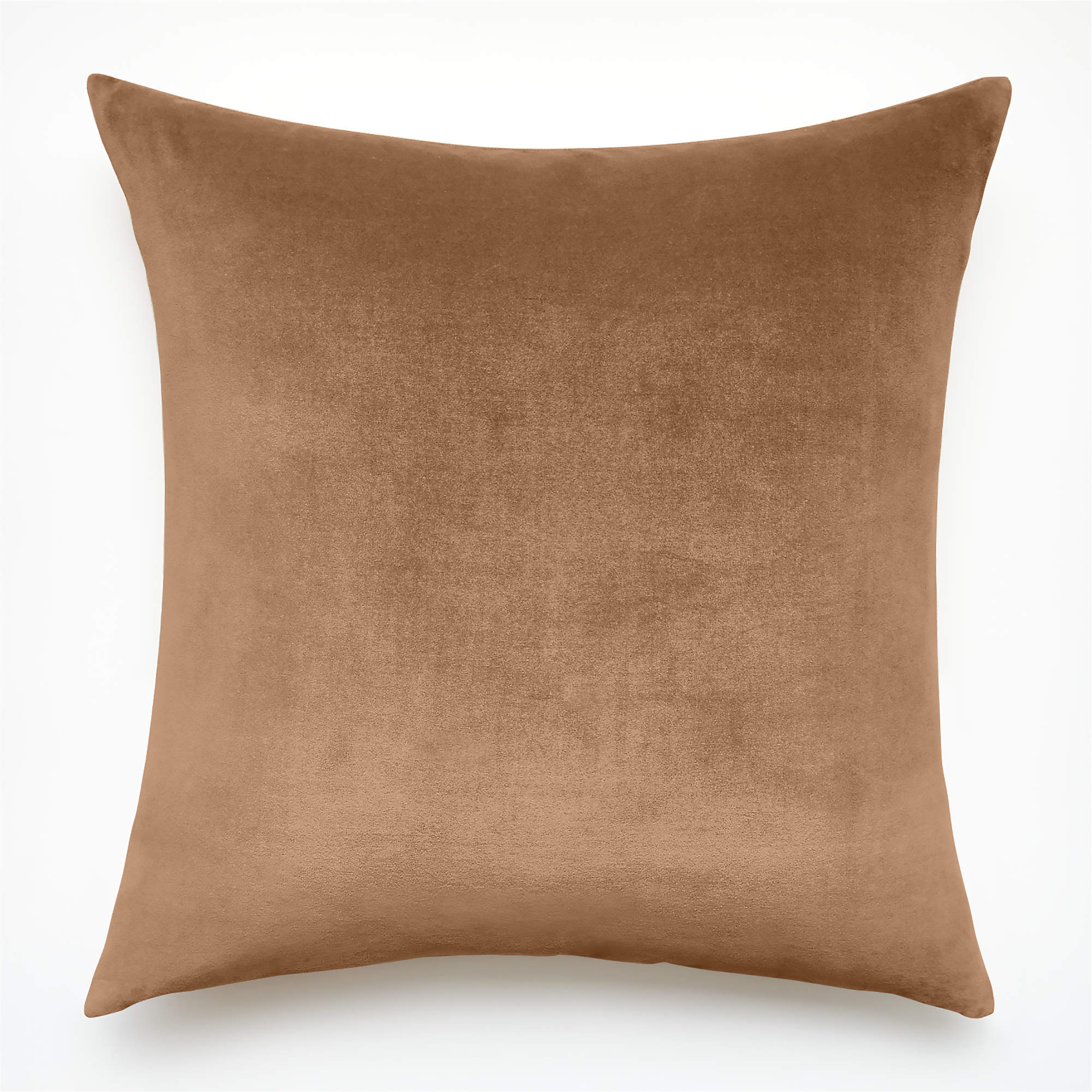 Leisure Taupe Velvet Throw Pillow with Feather-Down Insert 23" - CB2