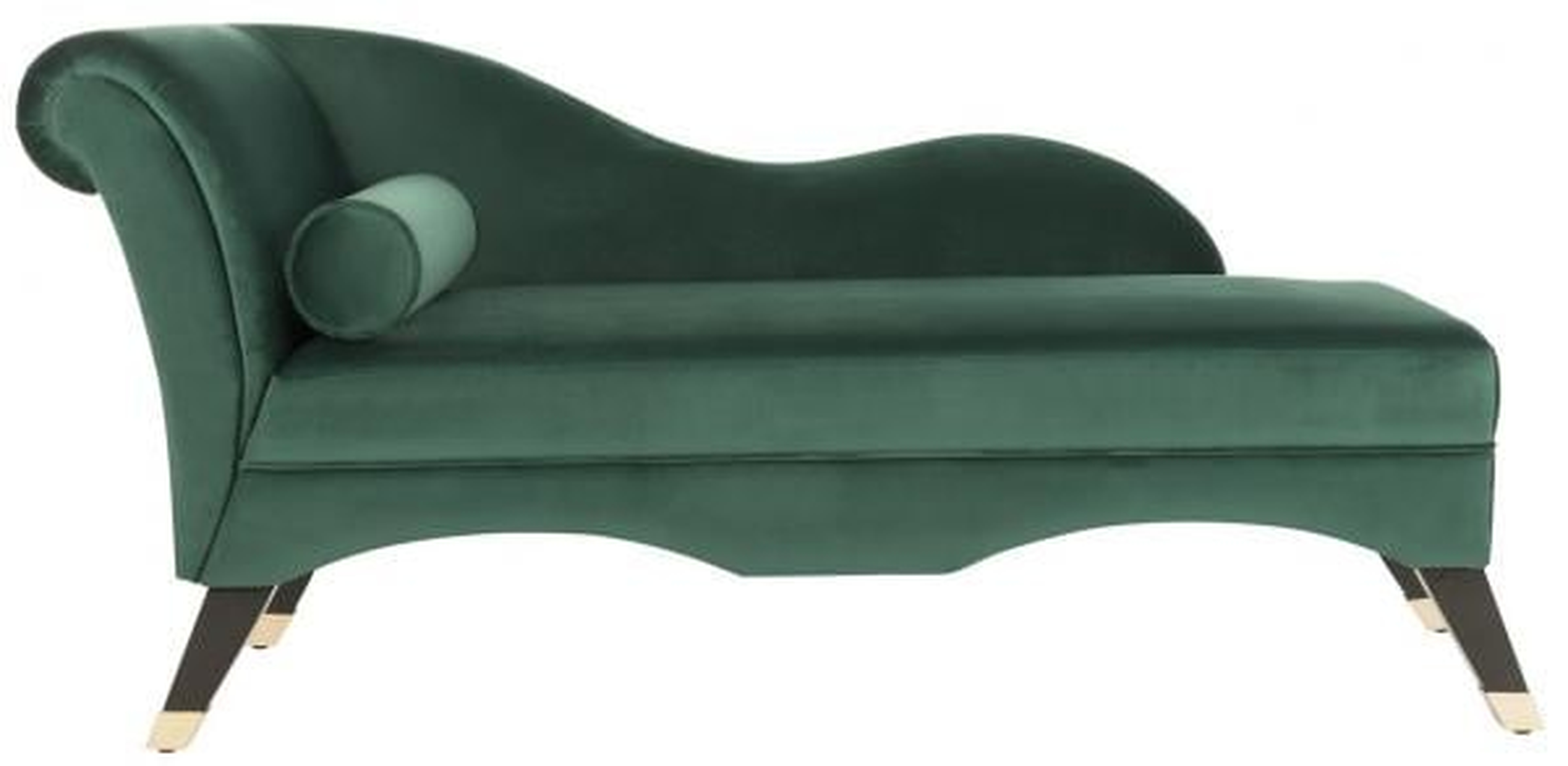 Caiden Chaise - Emerald/Black - Safavieh - Safavieh