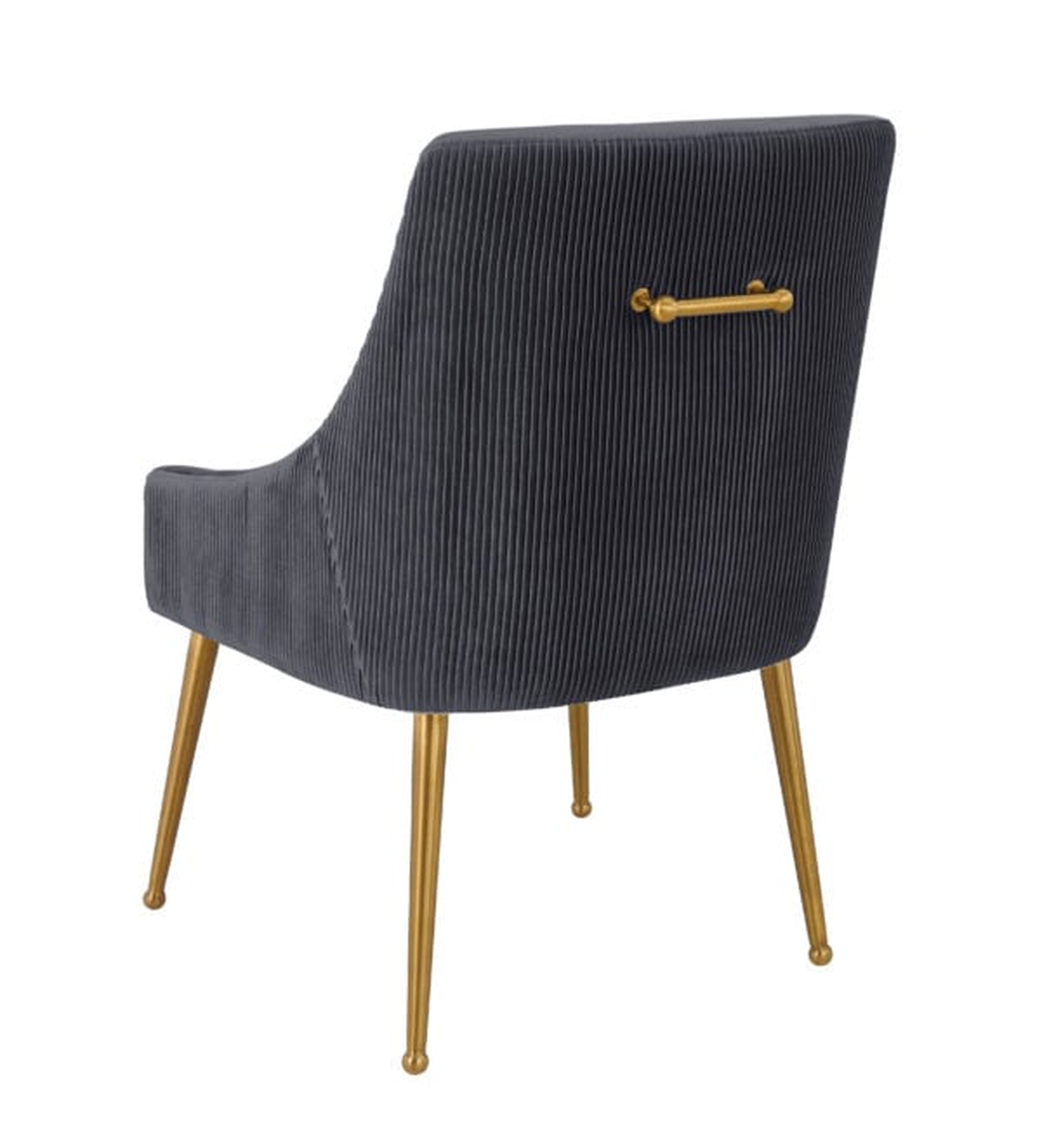 Beatrix Pleated Grey Velvet Side Chair - TOV FURNITURE