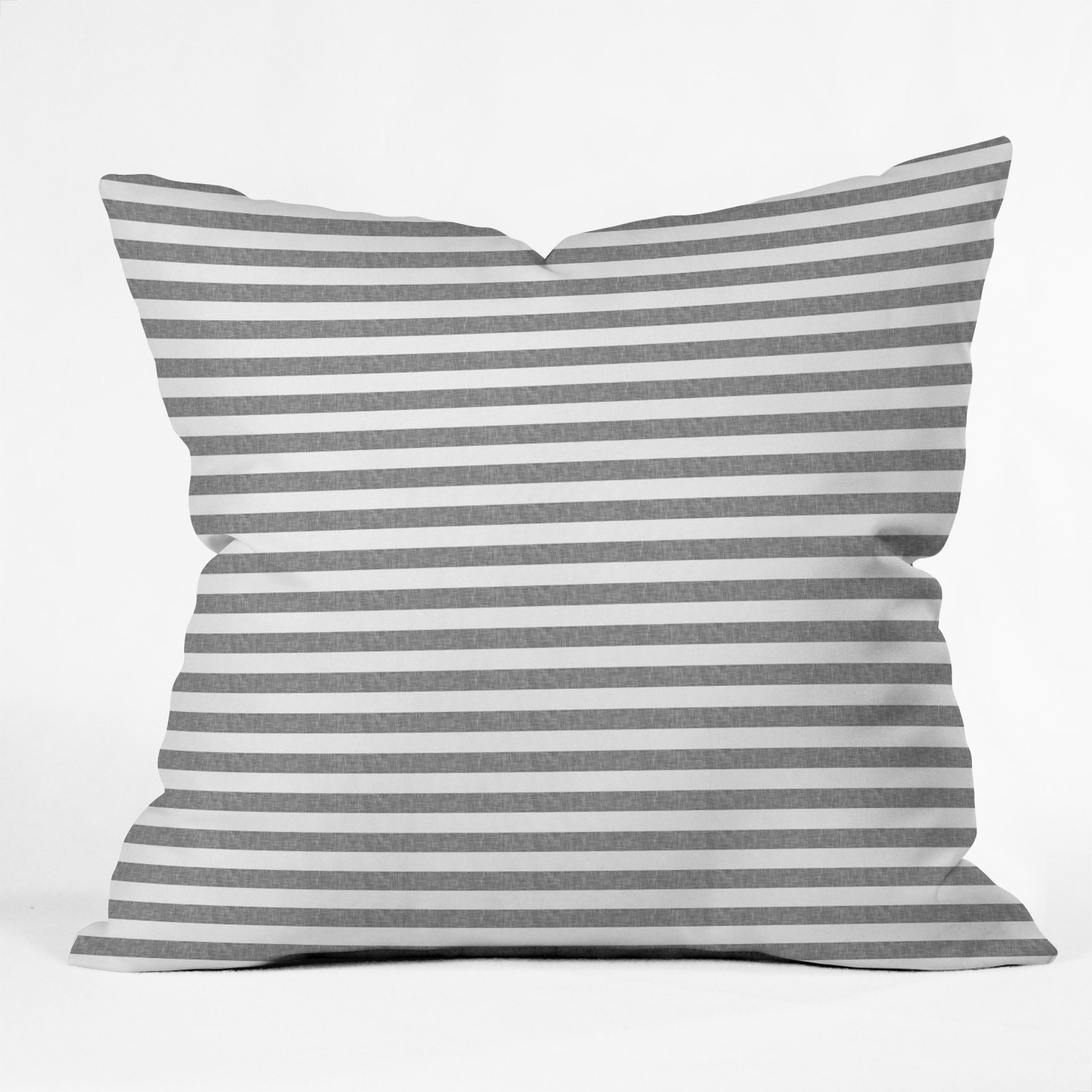 Little Arrow Design Co Stripes in Grey Outdoor Throw Pillow - 20" x 20" - Wander Print Co.