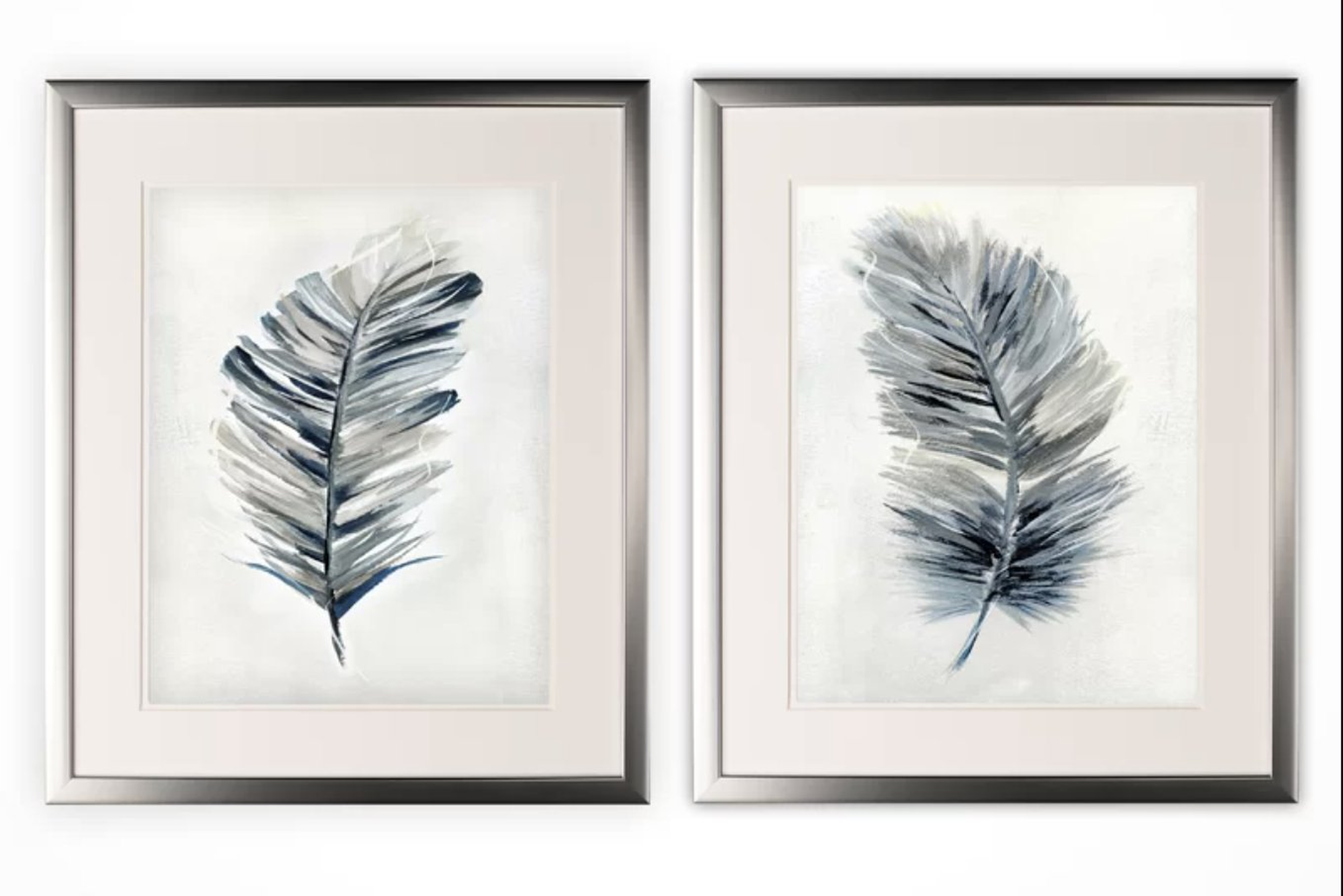 Soft Feathers Framed Print Set - Wayfair