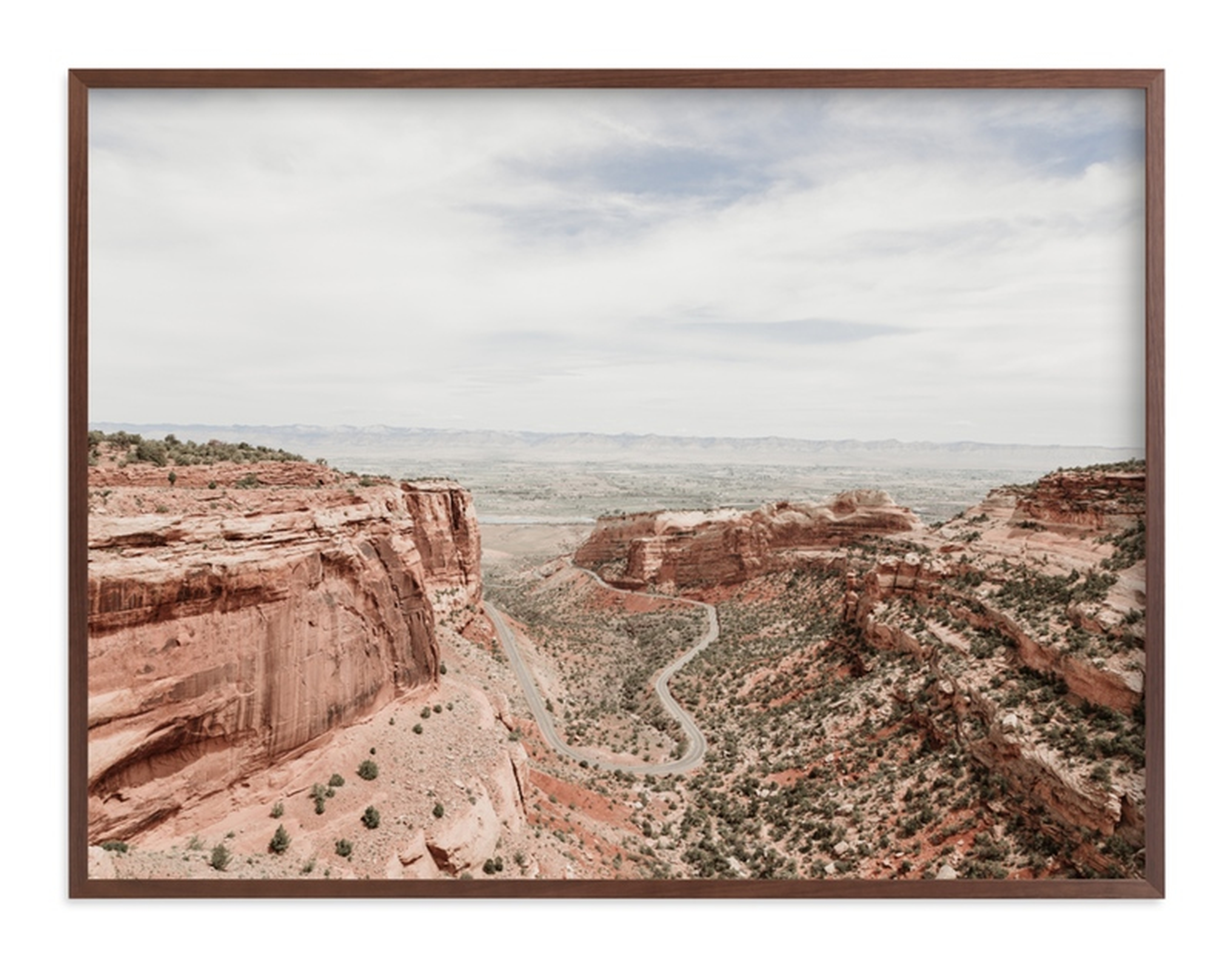 Desert Horizon by Jamie Lollback with Walnut Wood Frame - 30" x 24" - Minted