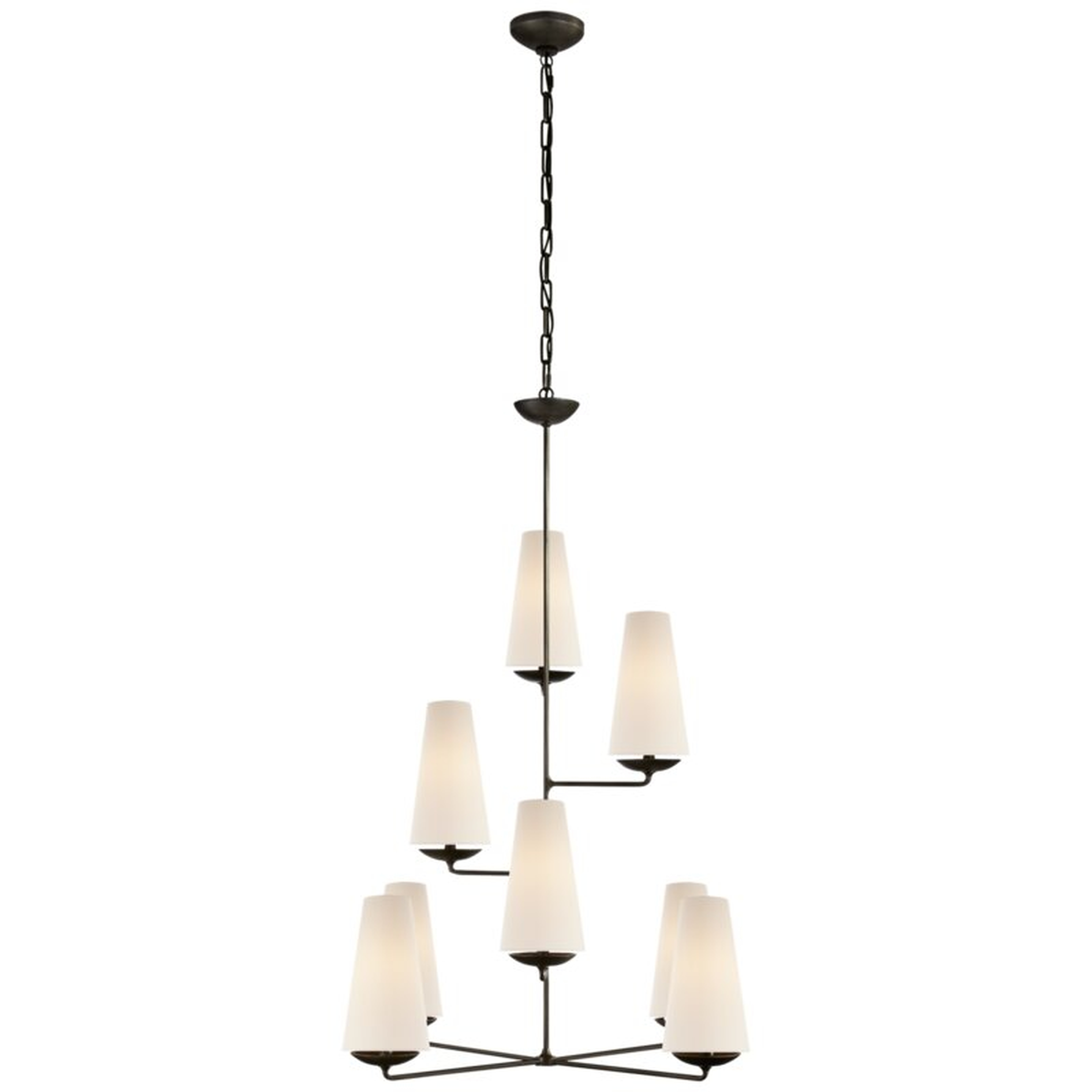 Visual Comfort Aerin 8 - Light Candle Style Tiered Chandelier Finish: Aged Iron - Perigold
