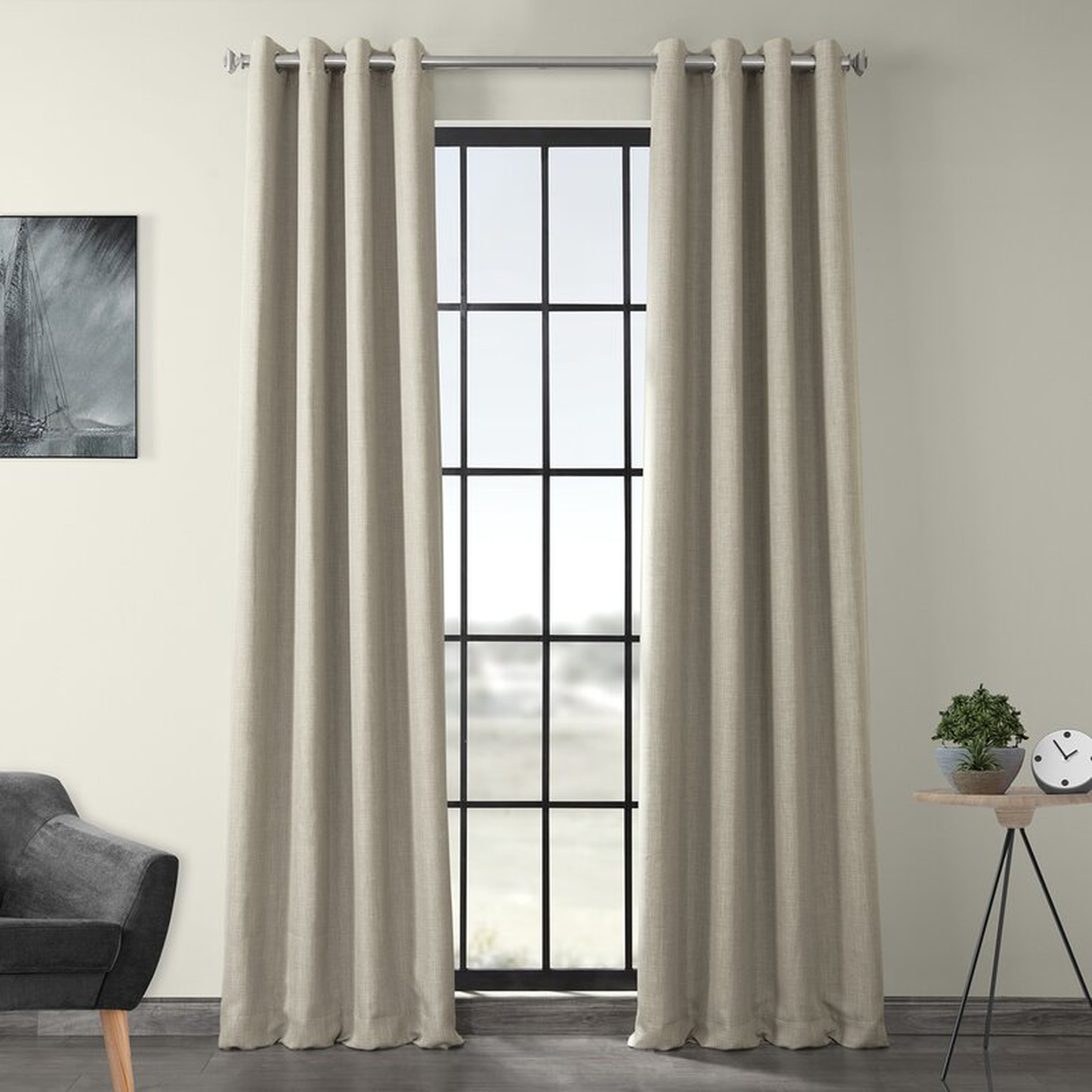 LaCrosse Room Darkening Grommet Single Curtain Panel - Oatmeal, 50" W x 120" L - Wayfair