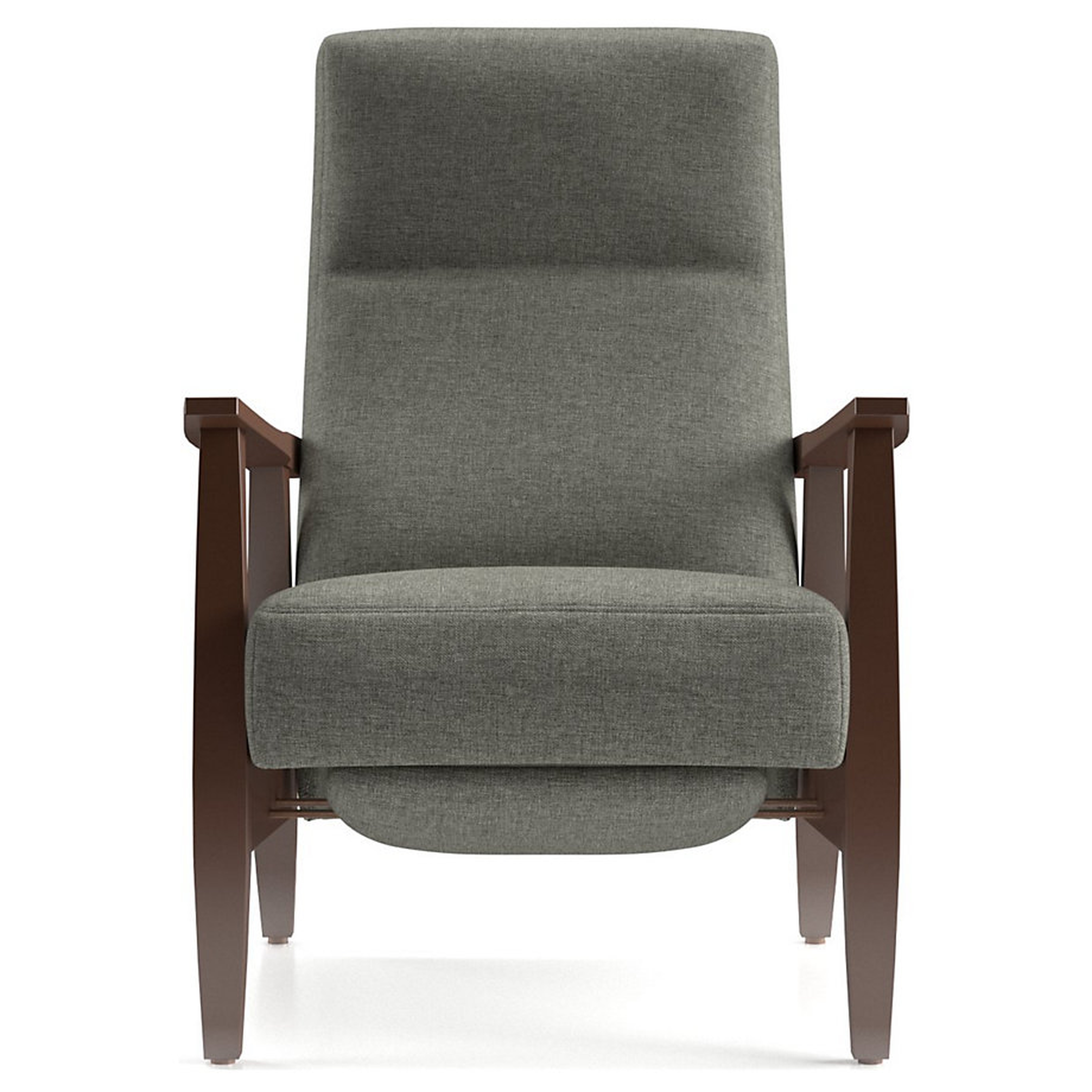 Greer Fabric Wood Arm Recliner - Crate and Barrel