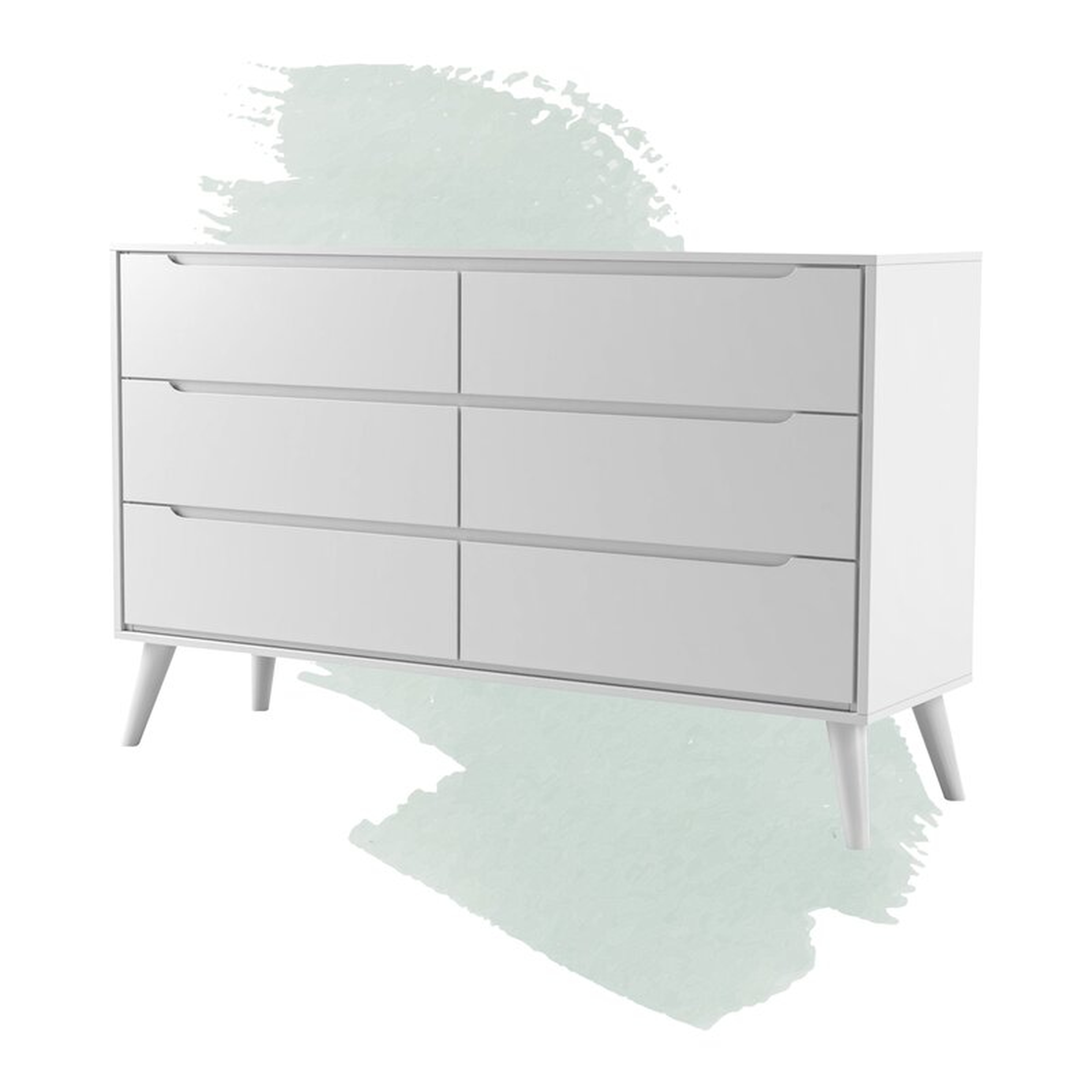 Staton 6 Drawer Double Dresser - White - Wayfair