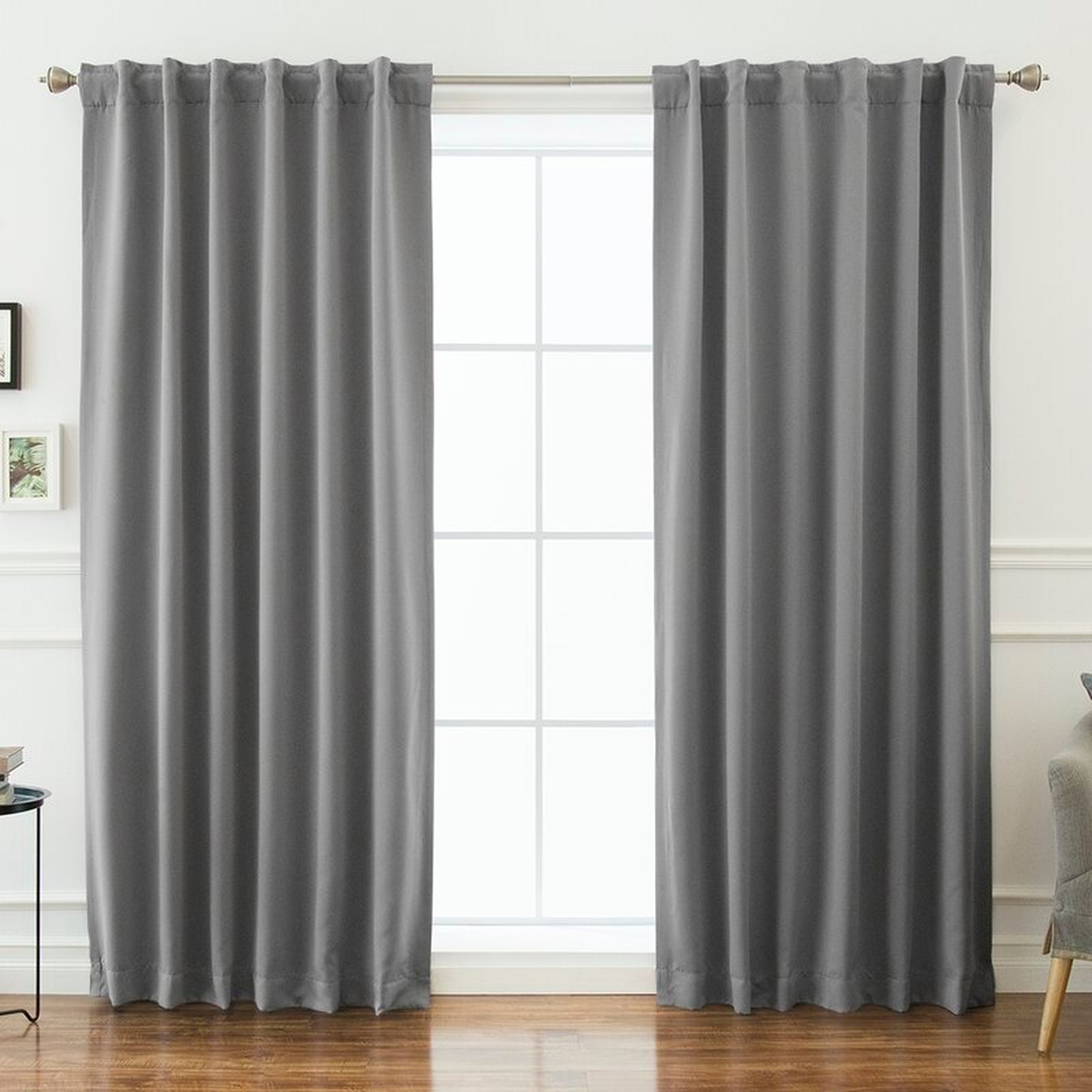 Sweetwater Solid Blackout Thermal Rod Pocket Curtain Panels (Set of 2) - Wayfair