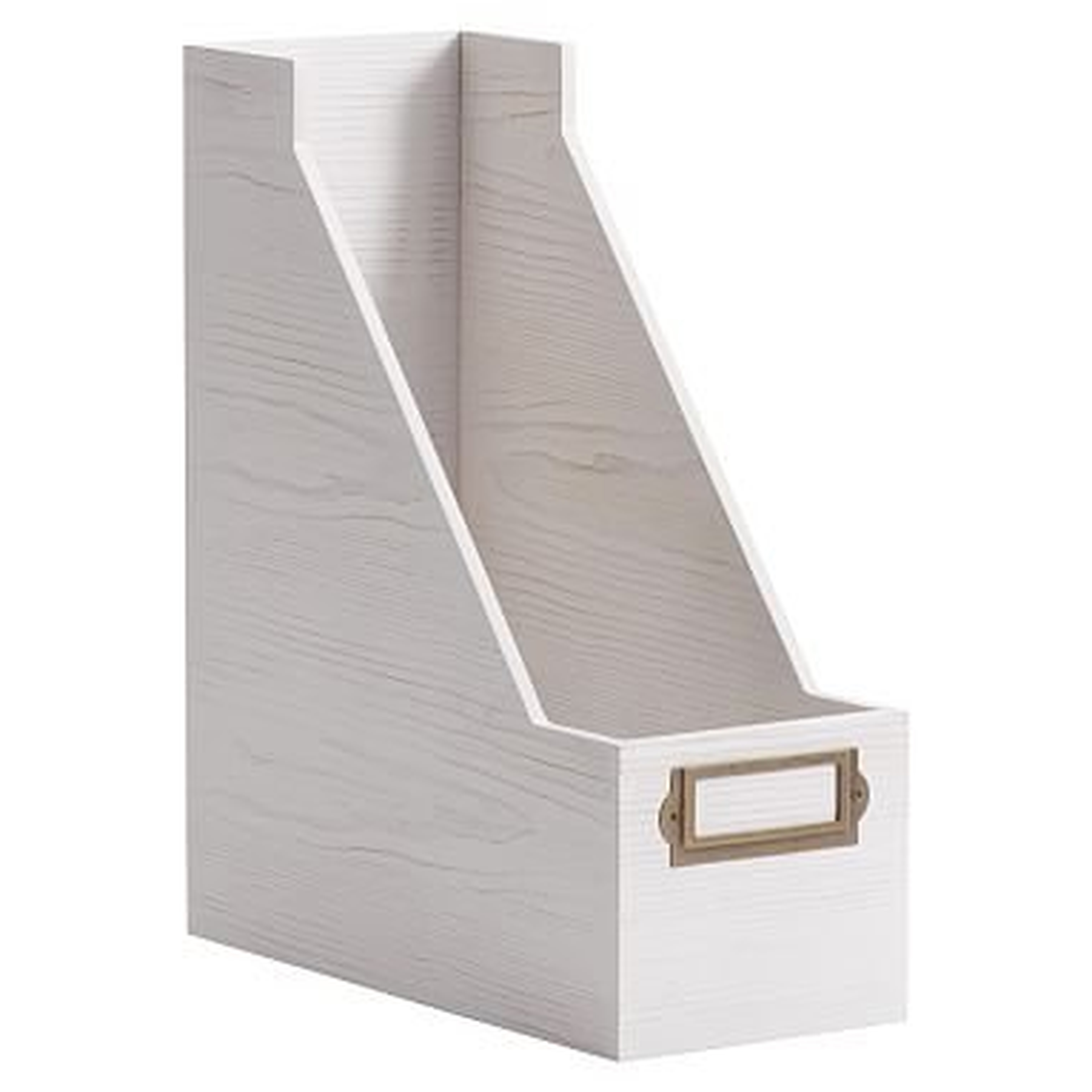 Classic Wooden Desk Accessories, Magazine Caddy, White Wash - Pottery Barn Teen