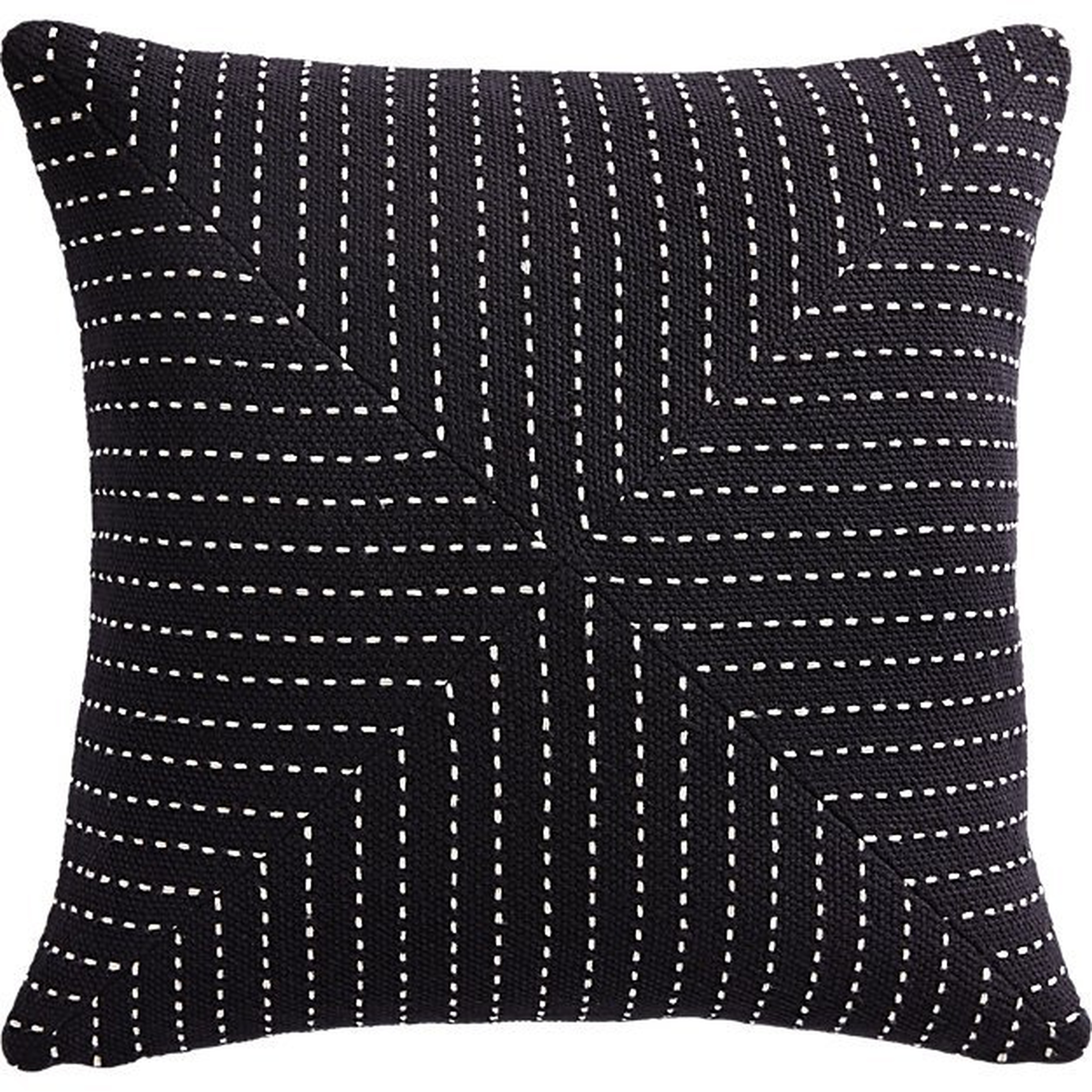 Clique Black Pillow with Down-Alternative Insert, 20"x20" - CB2