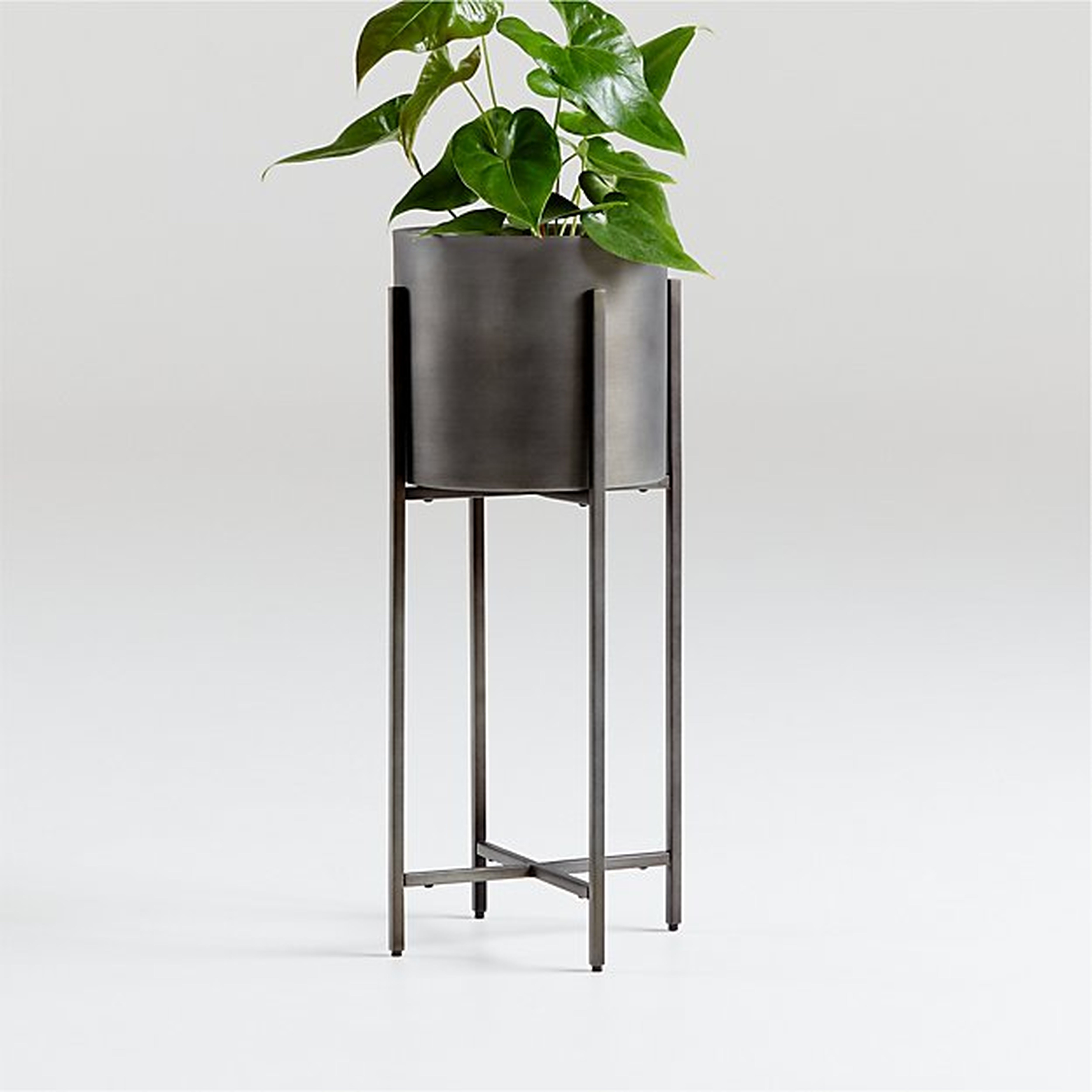 Dundee Bronze Floor Planter with Short Stand - Crate and Barrel