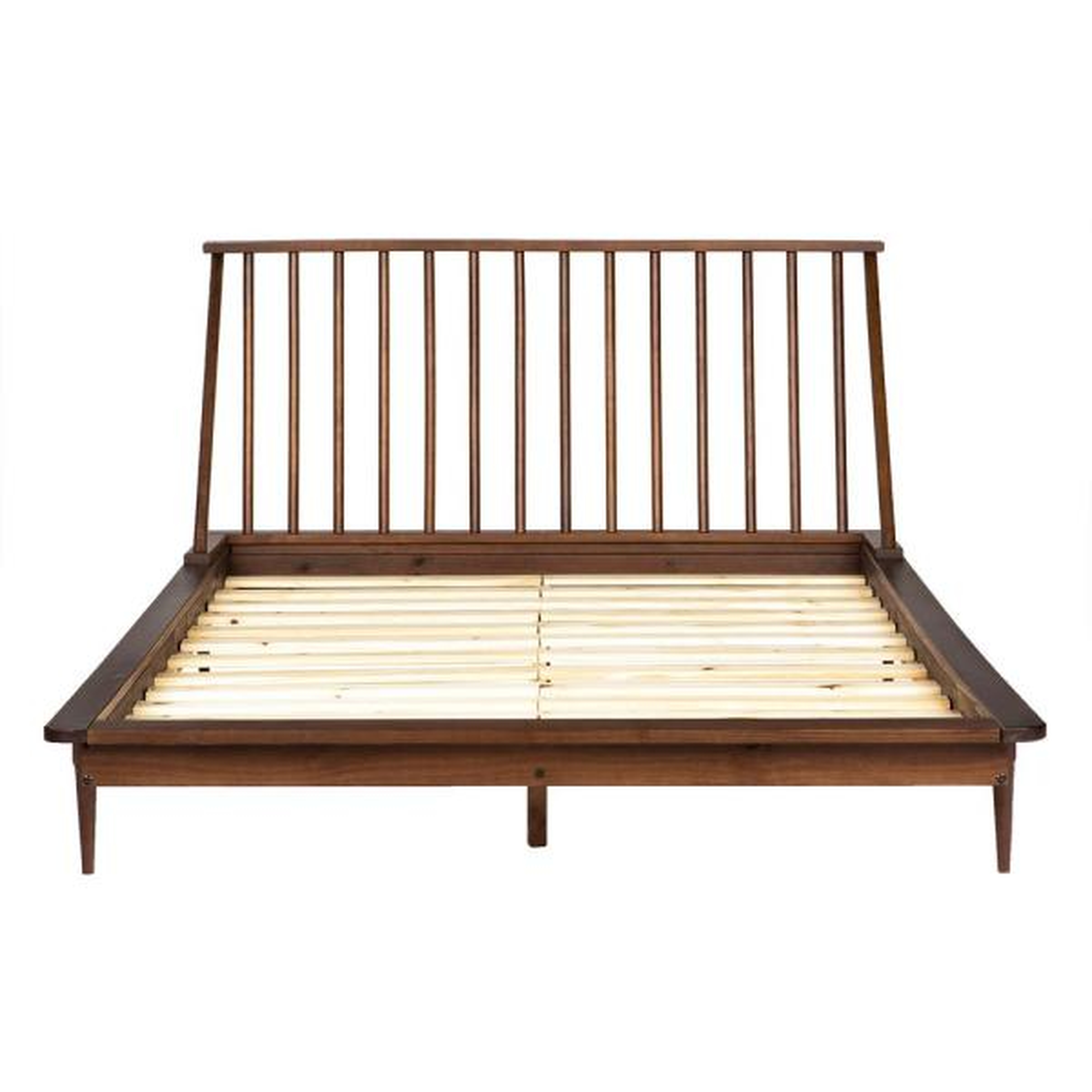 Modern Wood Queen Spindle Bed - Walnut - Walker Edison
