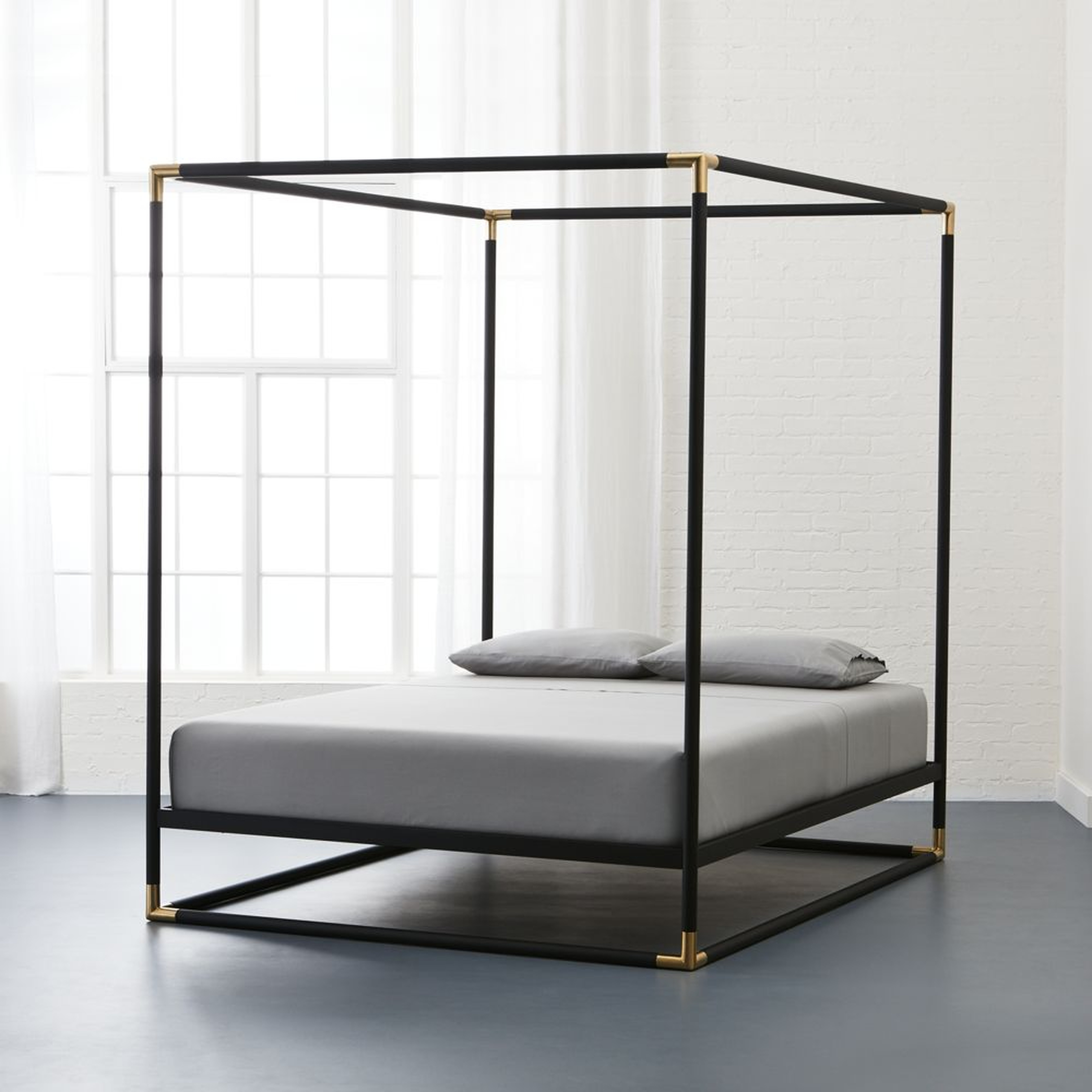 frame canopy queen bed - CB2