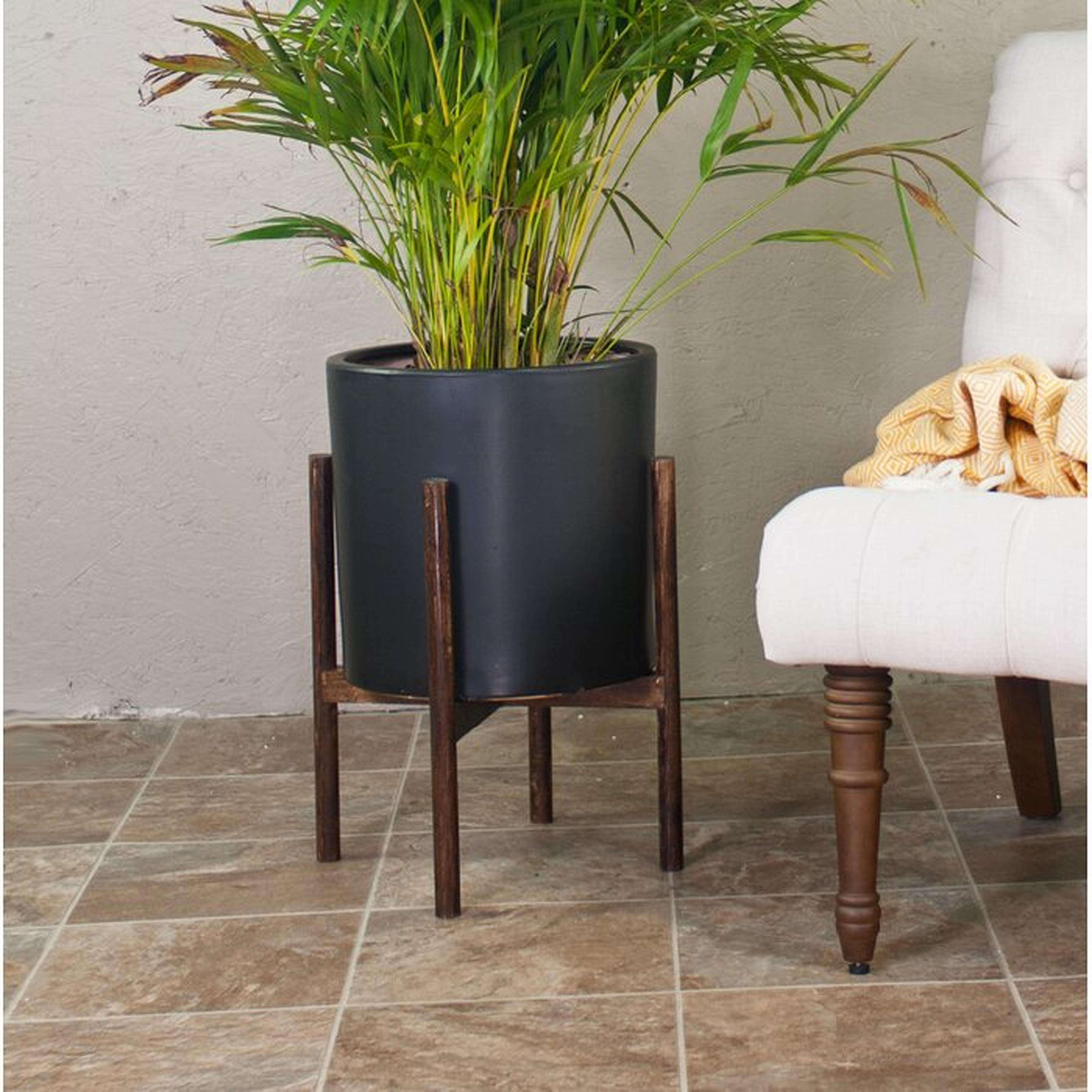Brantner Ceramic Pot Planter with Plant Stand - Wayfair
