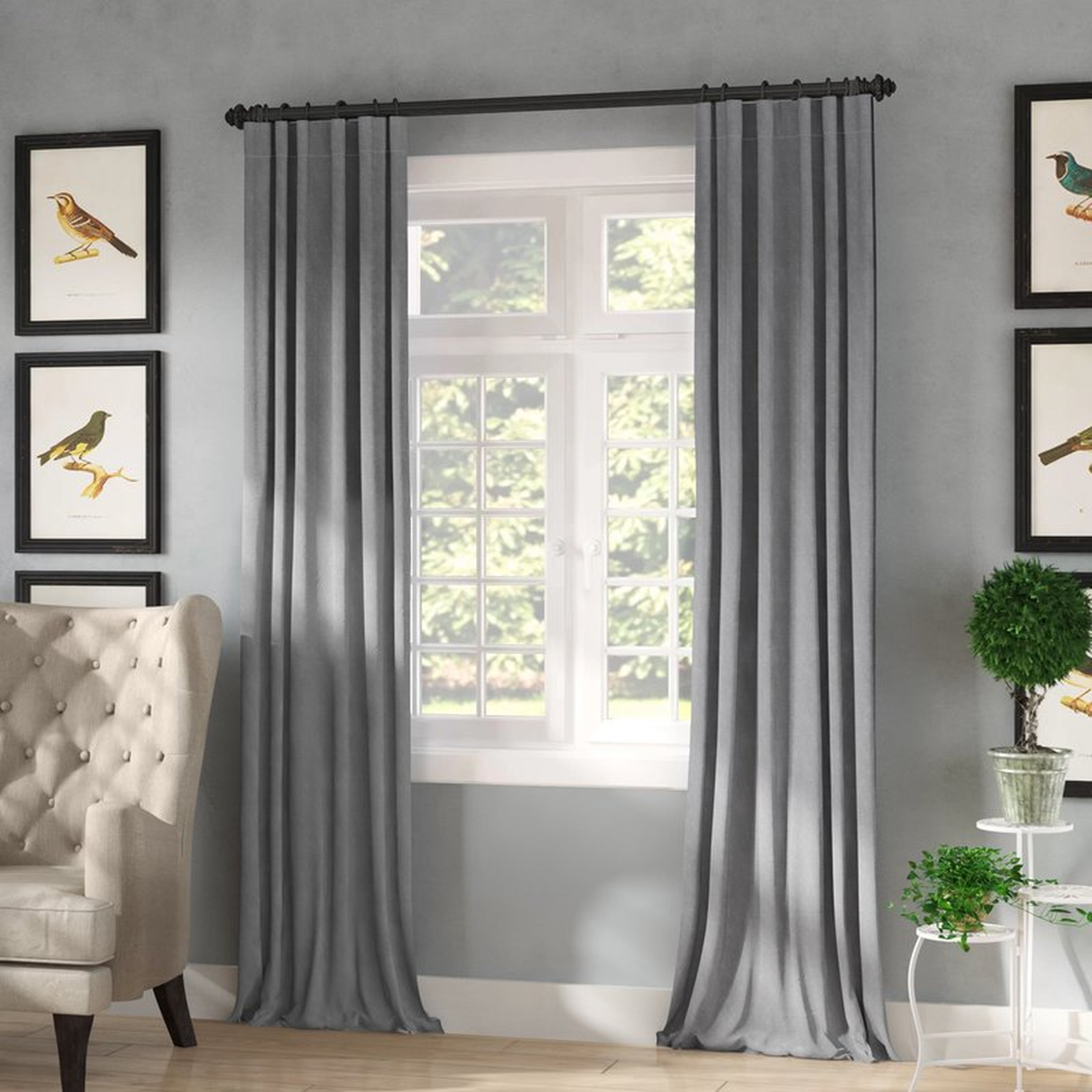 Brittnie Faux Linen Single Curtain Panel - Wayfair
