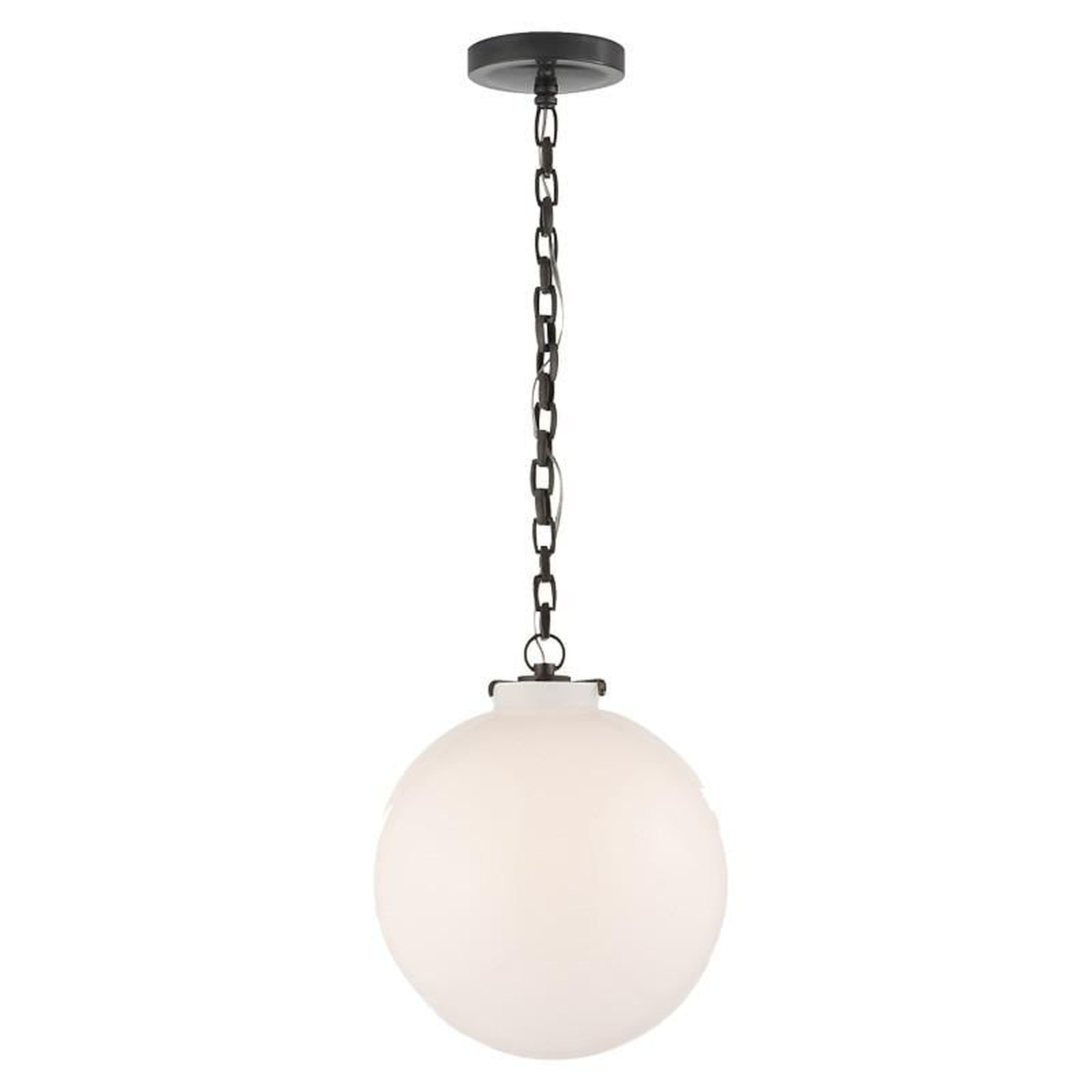 KATIE GLOBE PENDANT - WHITE GLASS - BRONZE - McGee & Co.