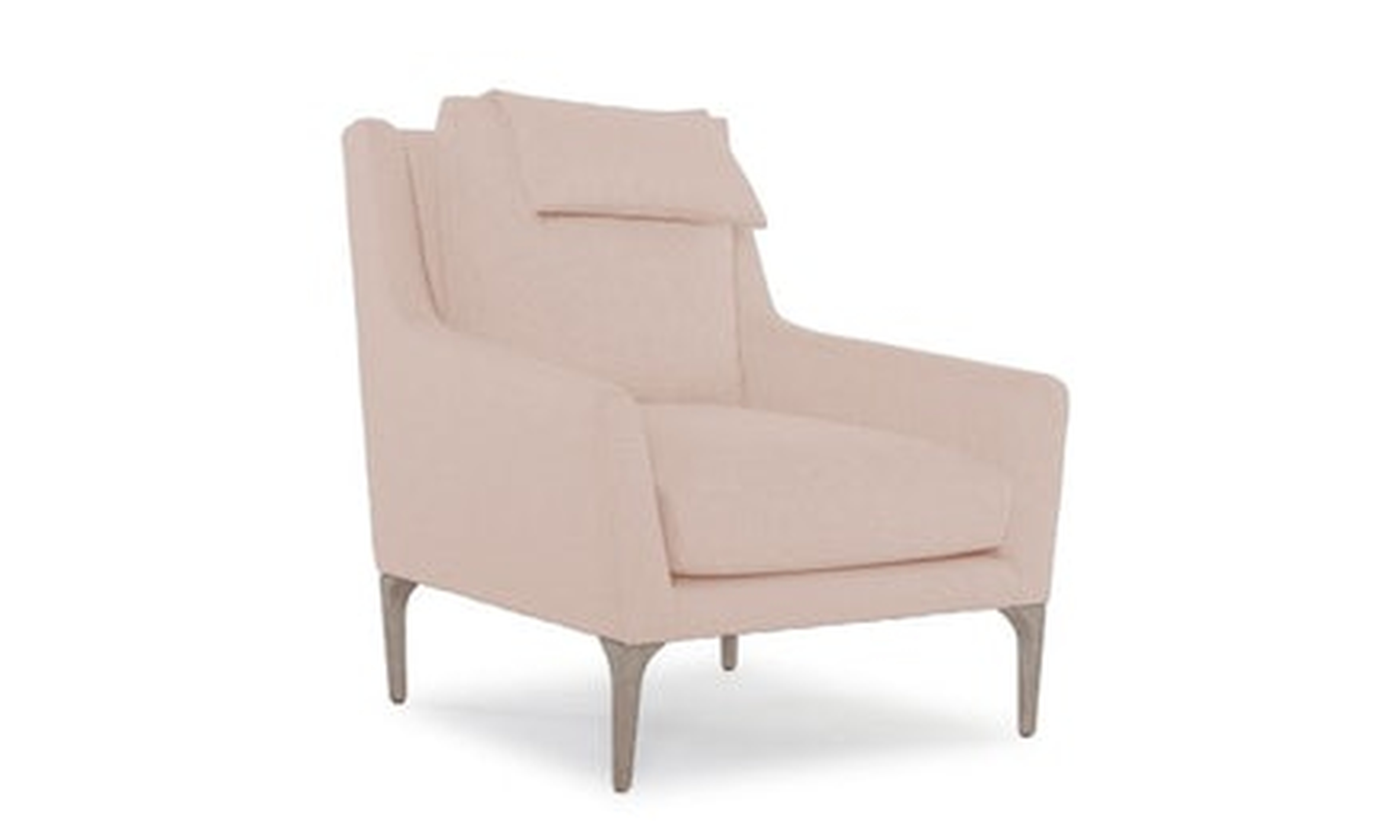 Pink Patterson Mid Century Modern Chair - Key Largo Blush - Mocha - Joybird