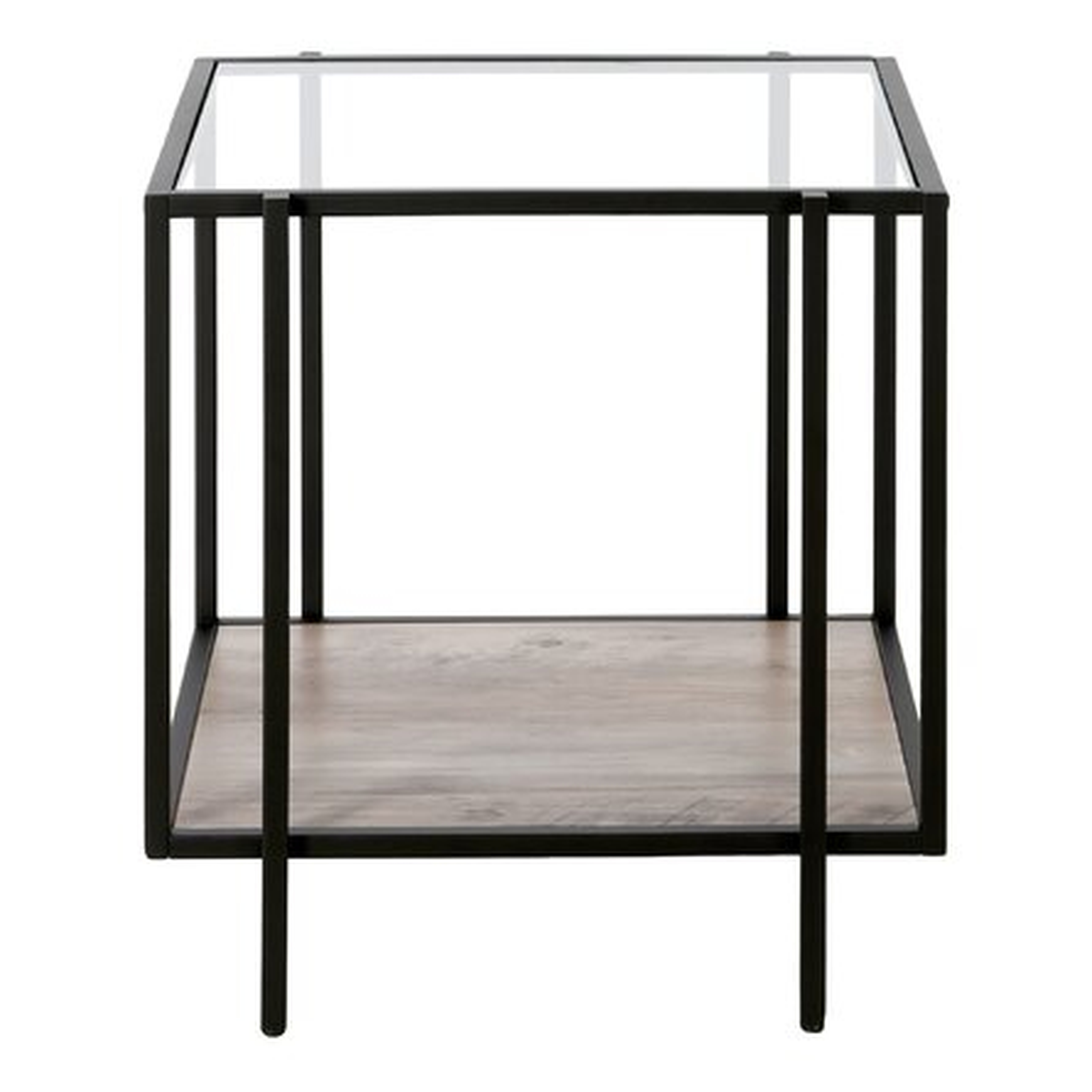 Cardiff Glass Top End Table with Storage - Wayfair