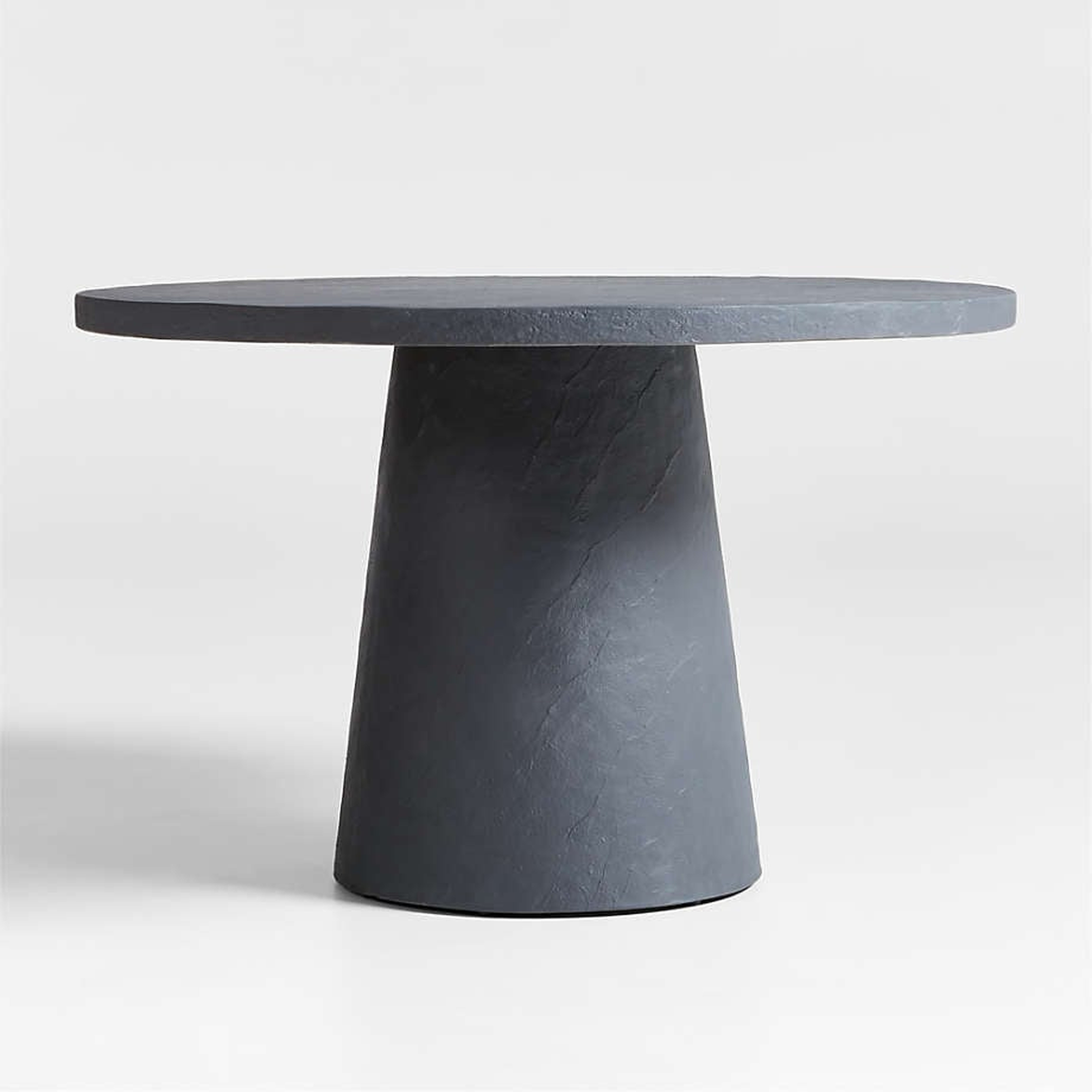 Willy 48" Charcoal Brown Pedestal Dining Table by Leanne Ford - Crate and Barrel