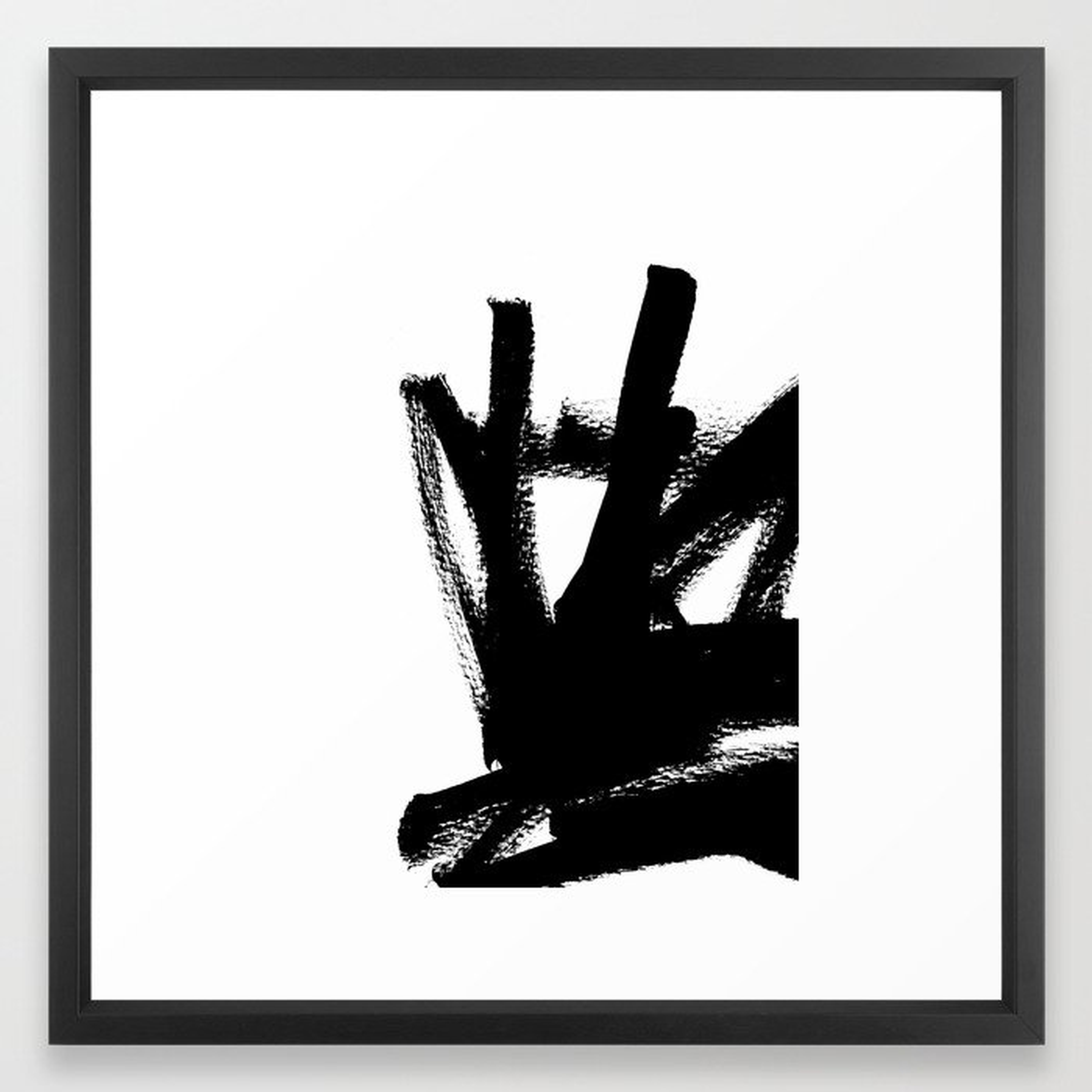 Black & White Abstract 1 Art Print - 22" x 22" - Vector Black Frame - Society6