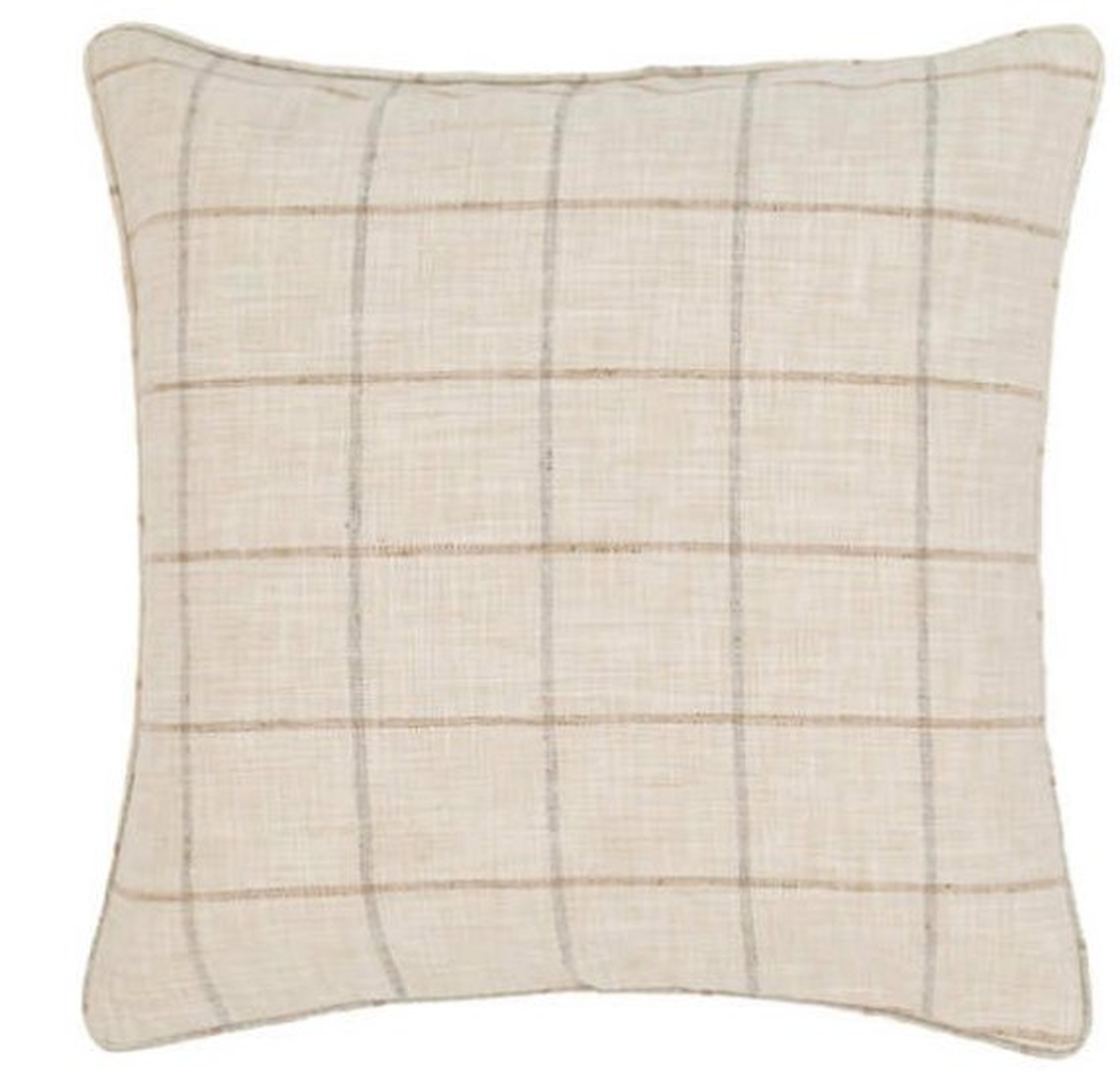 CHATHAM TATTERSALL NATURAL/GREY INDOOR/OUTDOOR DECORATIVE PILLOW - Dash and Albert