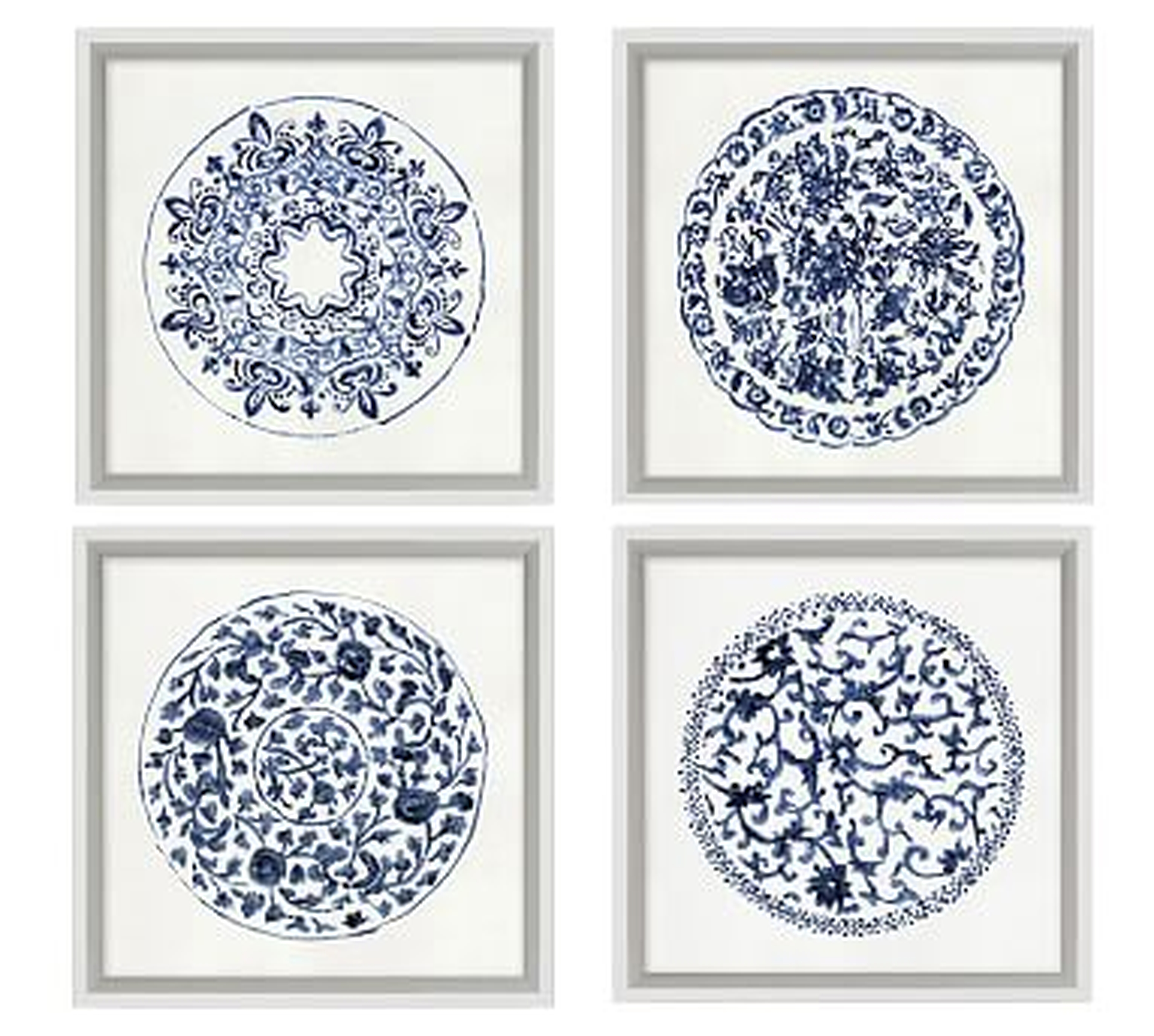 Porcelain Blue Print, Set of 4 - Pottery Barn