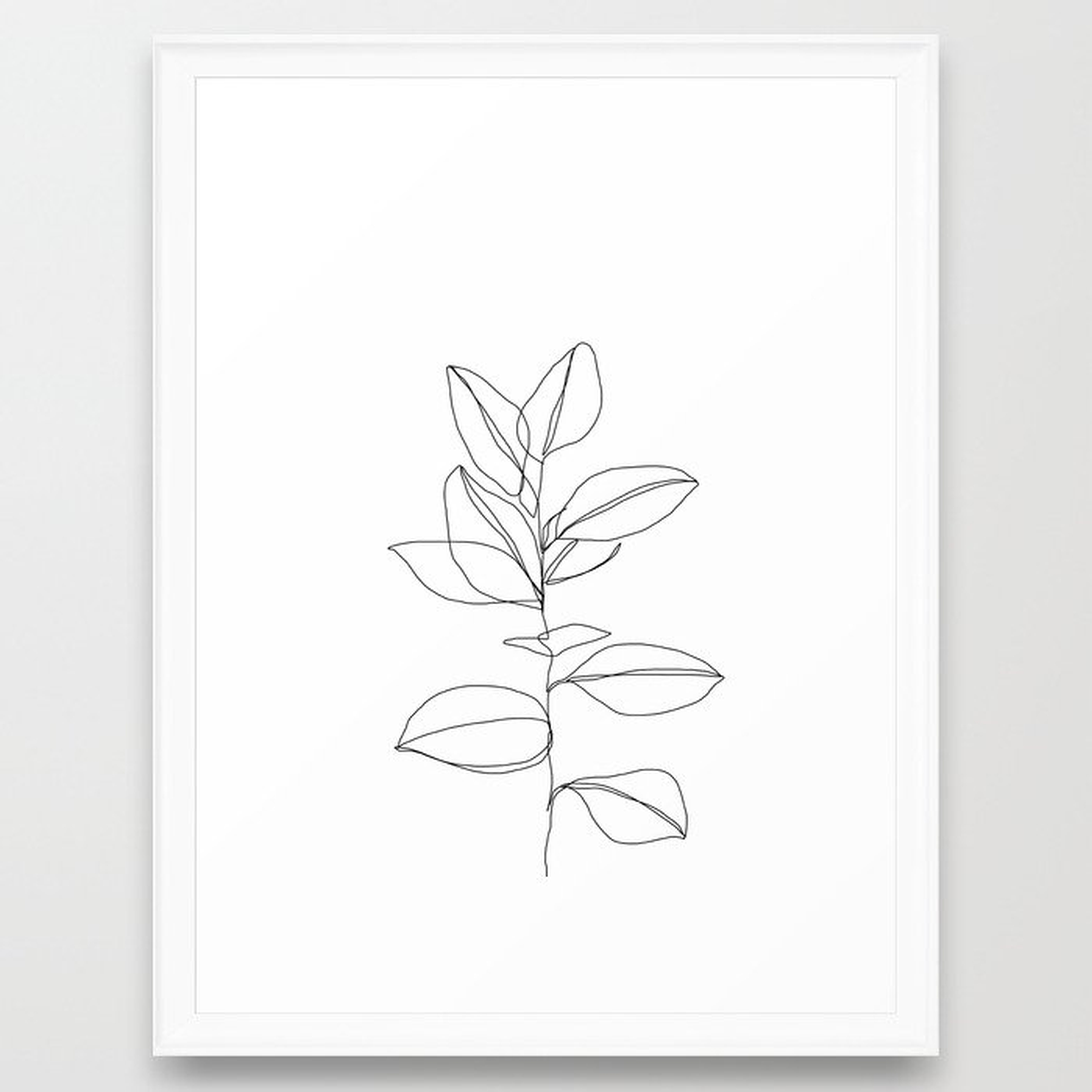 One Line Plant Illustration - Dany Framed Art Print by The Colour Study - Scoop White - Medium(Gallery) 18" x 24"-20x26 - Society6