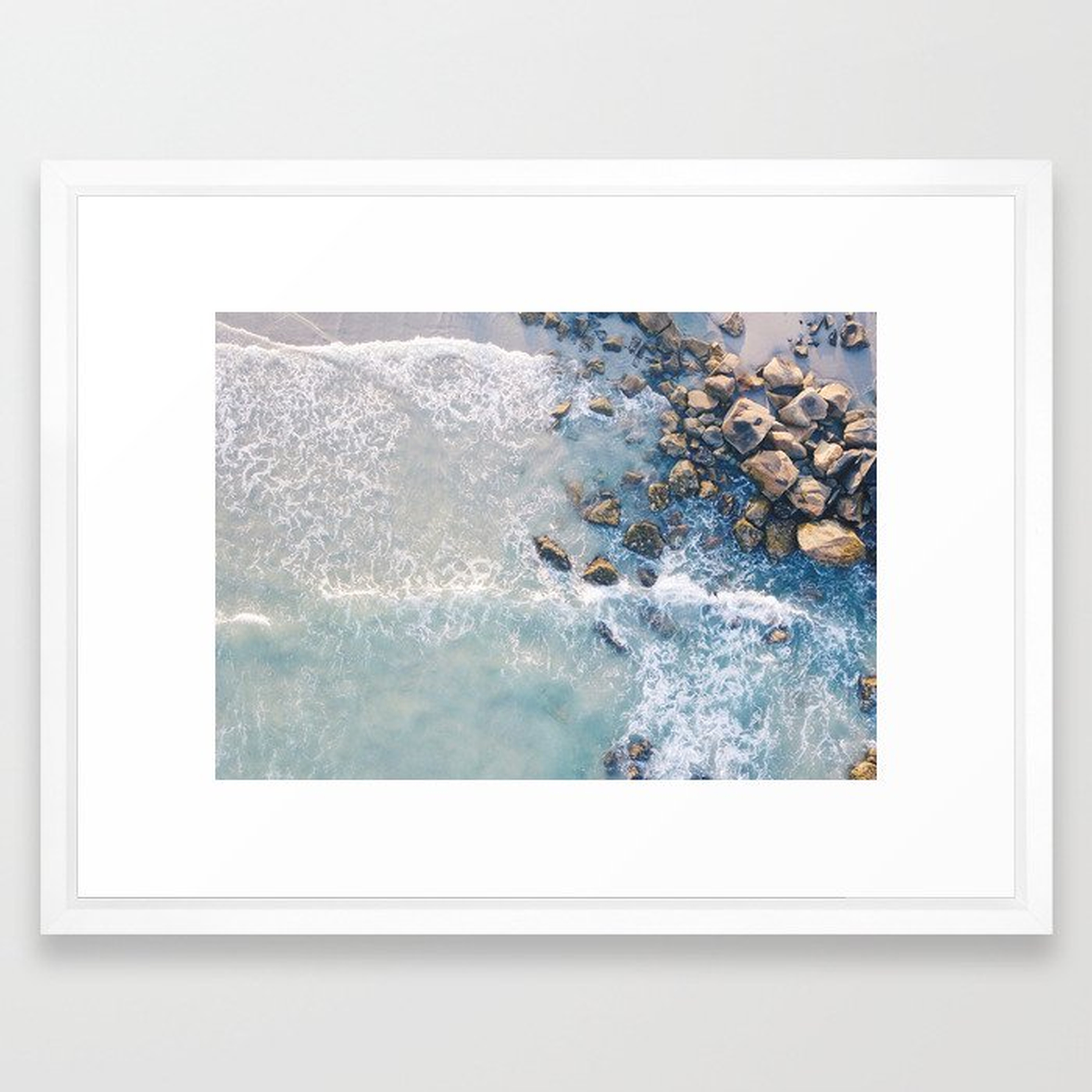 Beach Framed Art Print - 26x20" - Vector White Frame - Society6