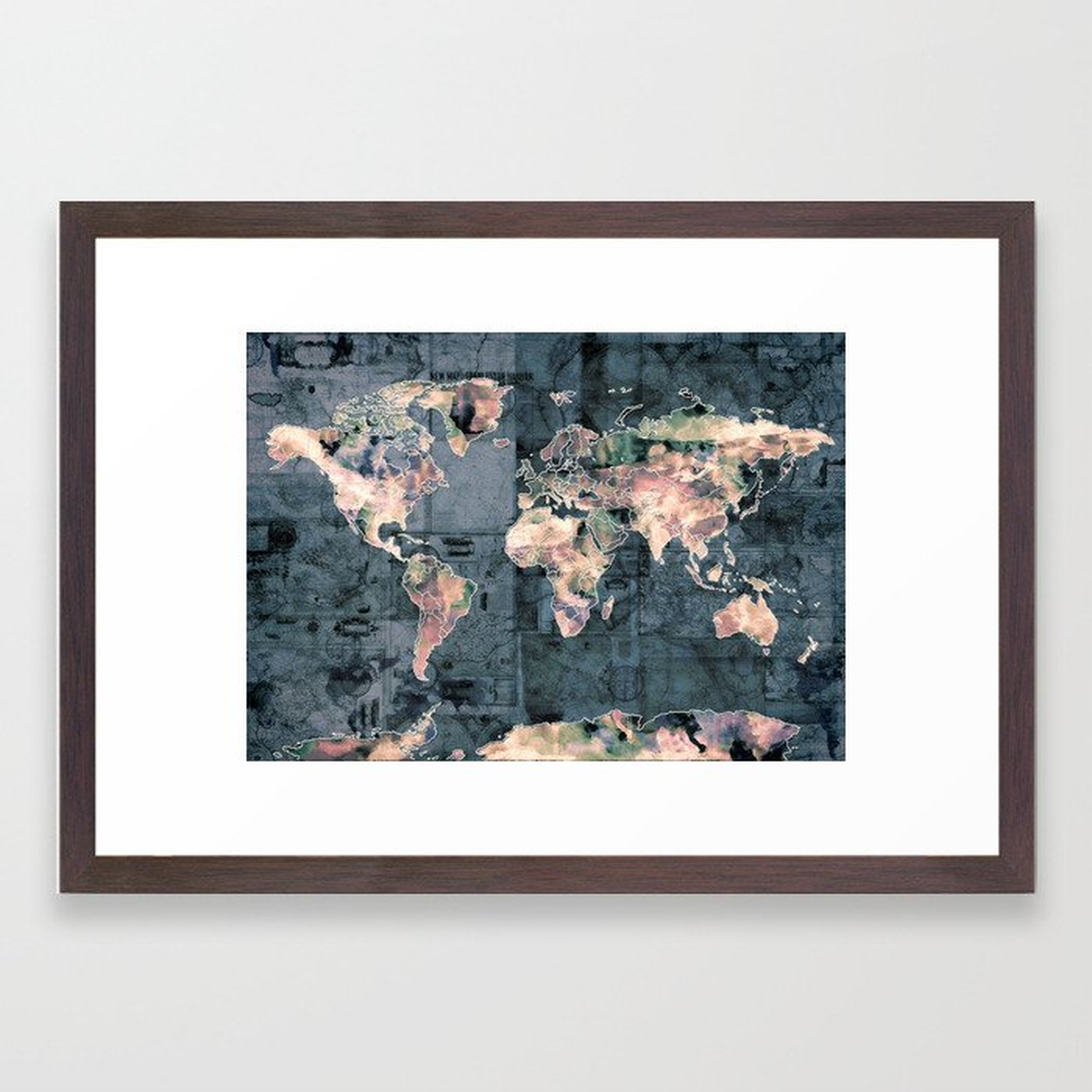 world map Framed Art Print - Society6