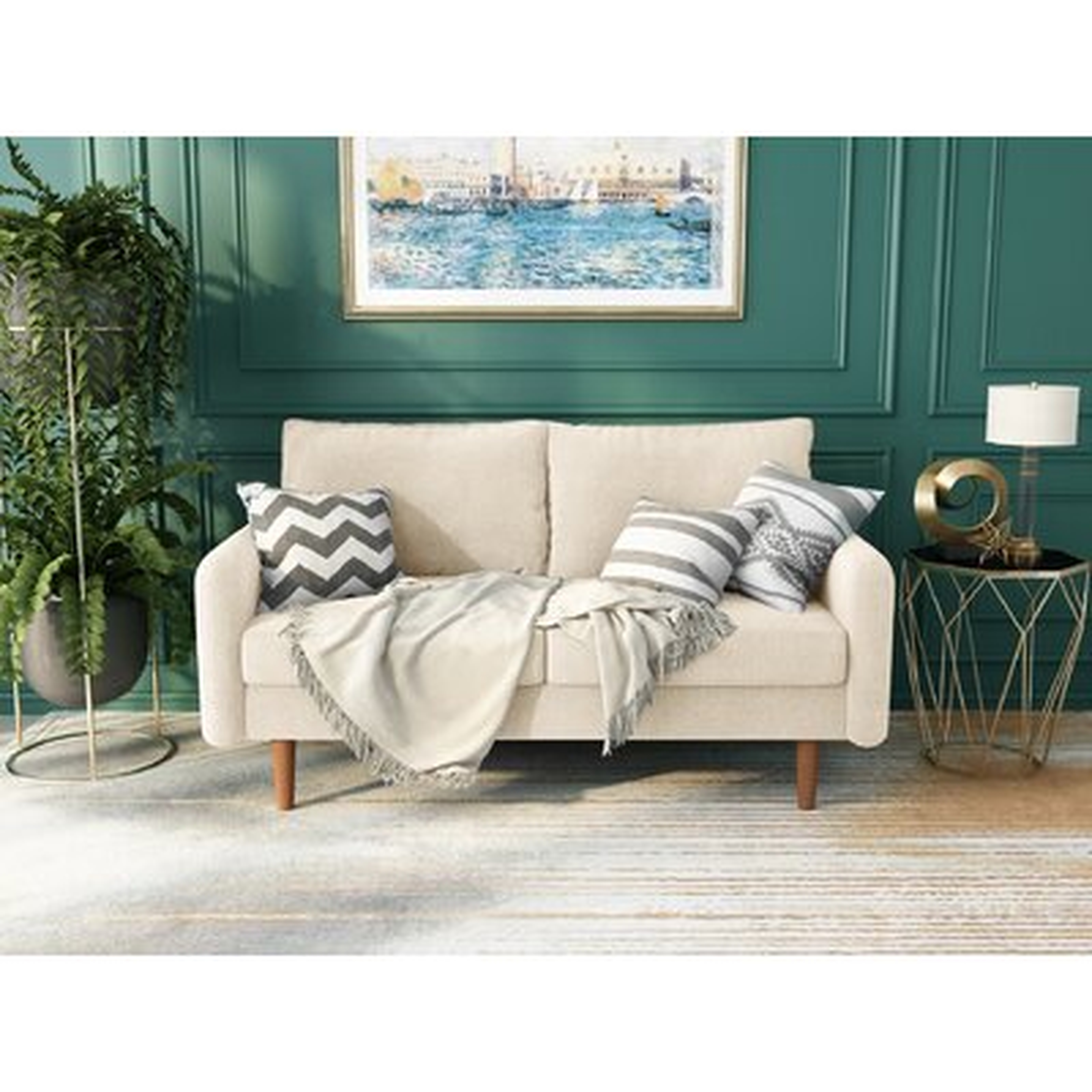 Morrone 57.8" Wide Velvet Round Arm Loveseat - Wayfair