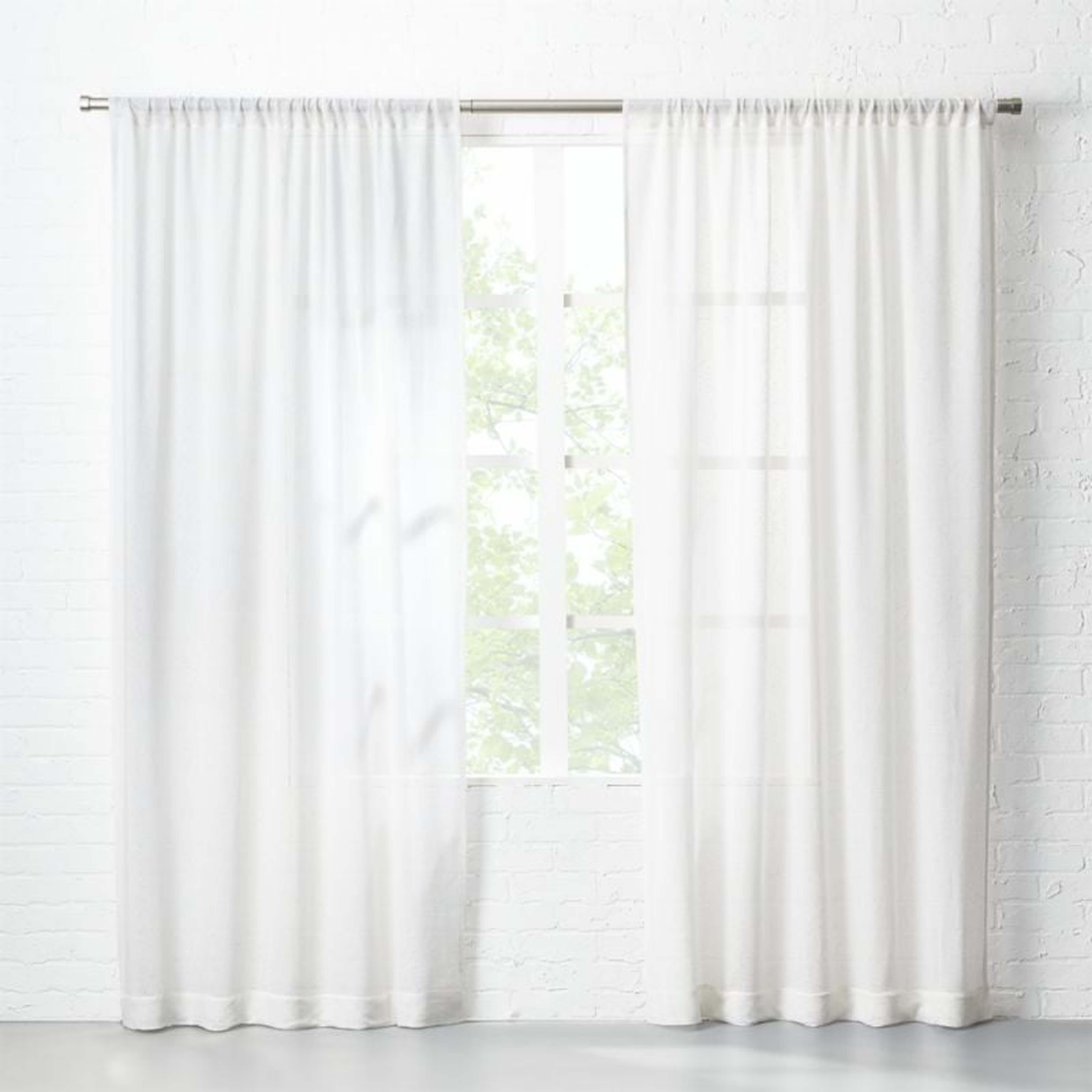 "White Net Curtain Panel 48""x96""" - CB2