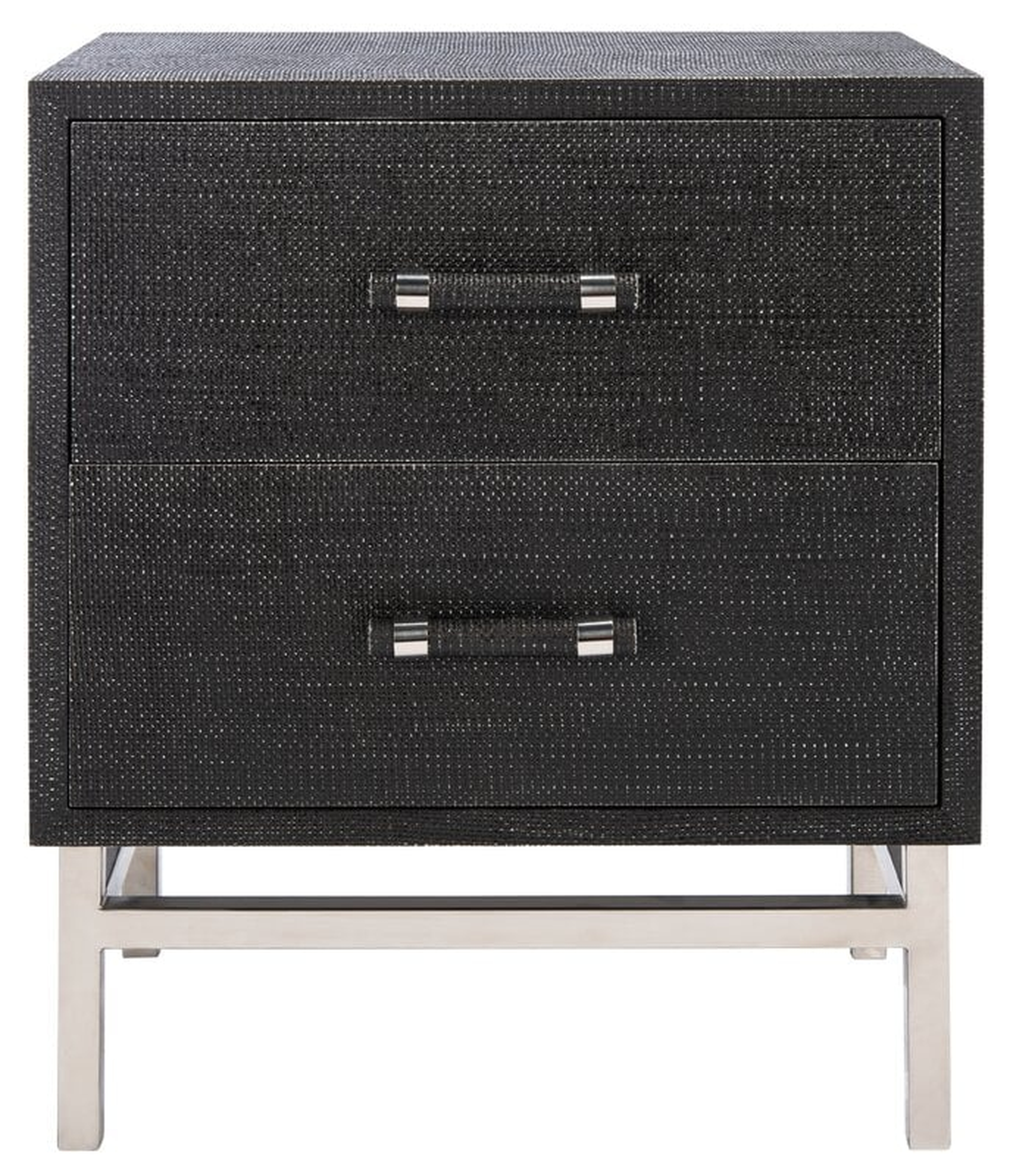 Safavieh Couture Furn 2 - Drawer Nightstand in Gray Color: Black - Perigold