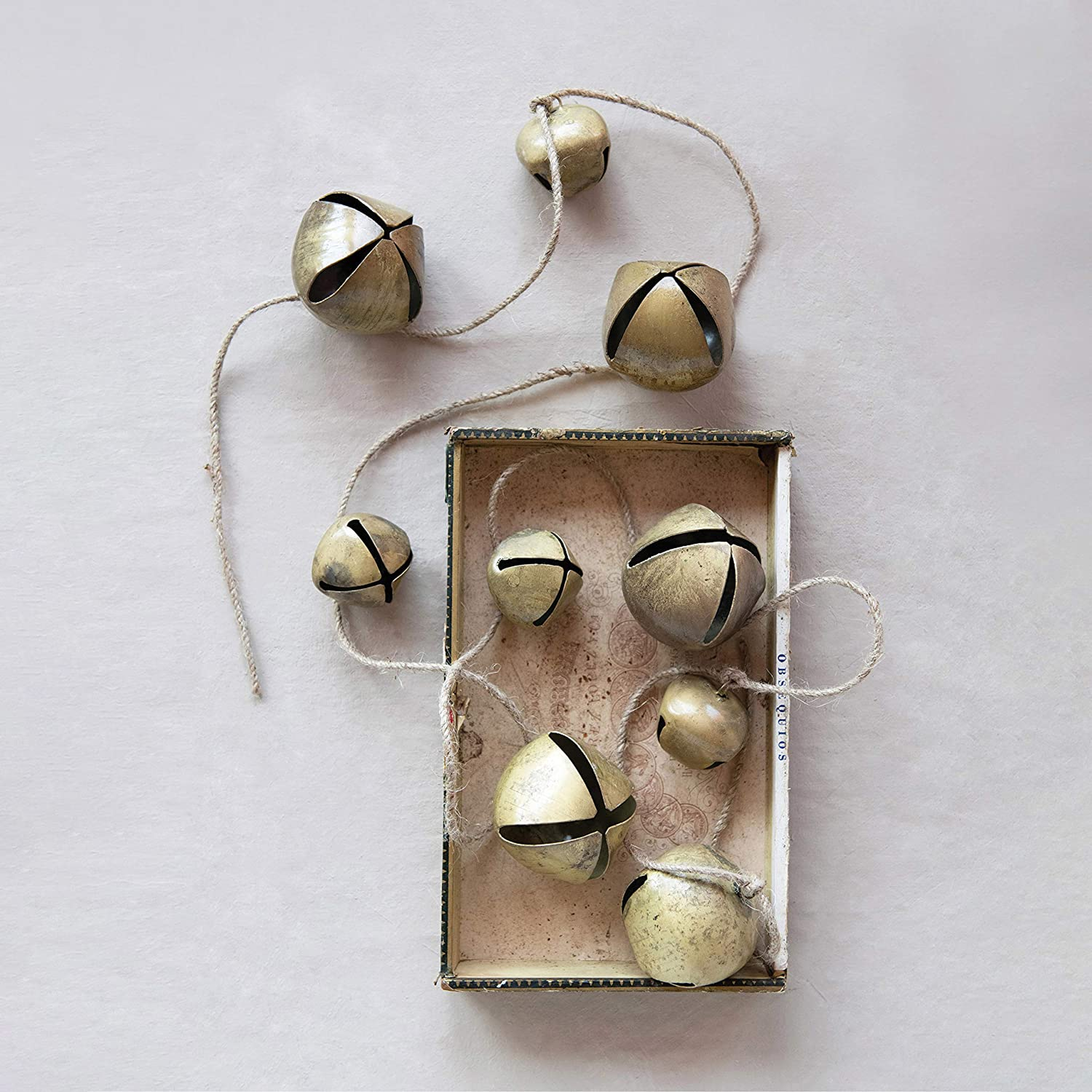 Metal Jingle Bell Garland, Gold Finish - Nomad Home