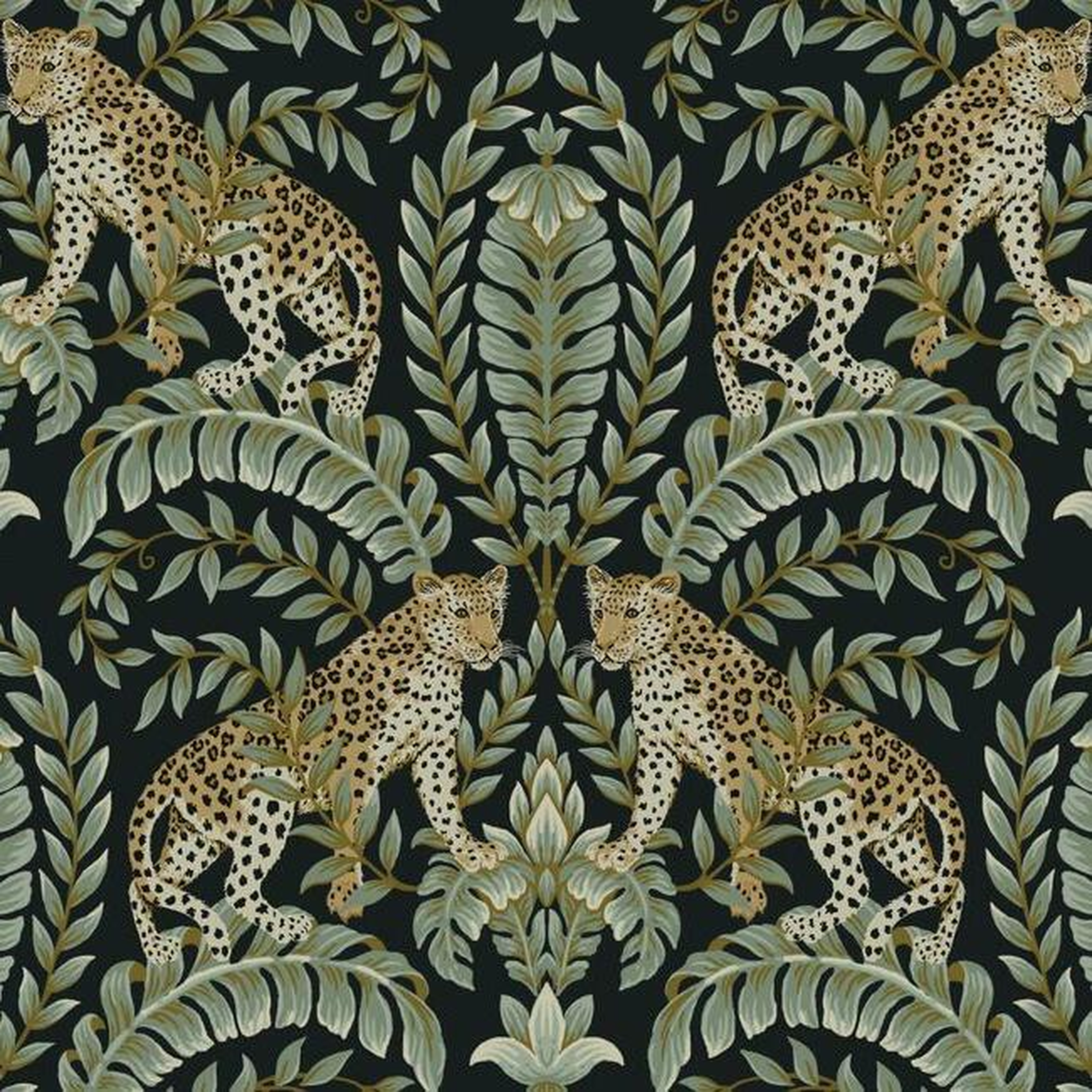Jungle Leopard Wallpaper - Black - York Wallcoverings