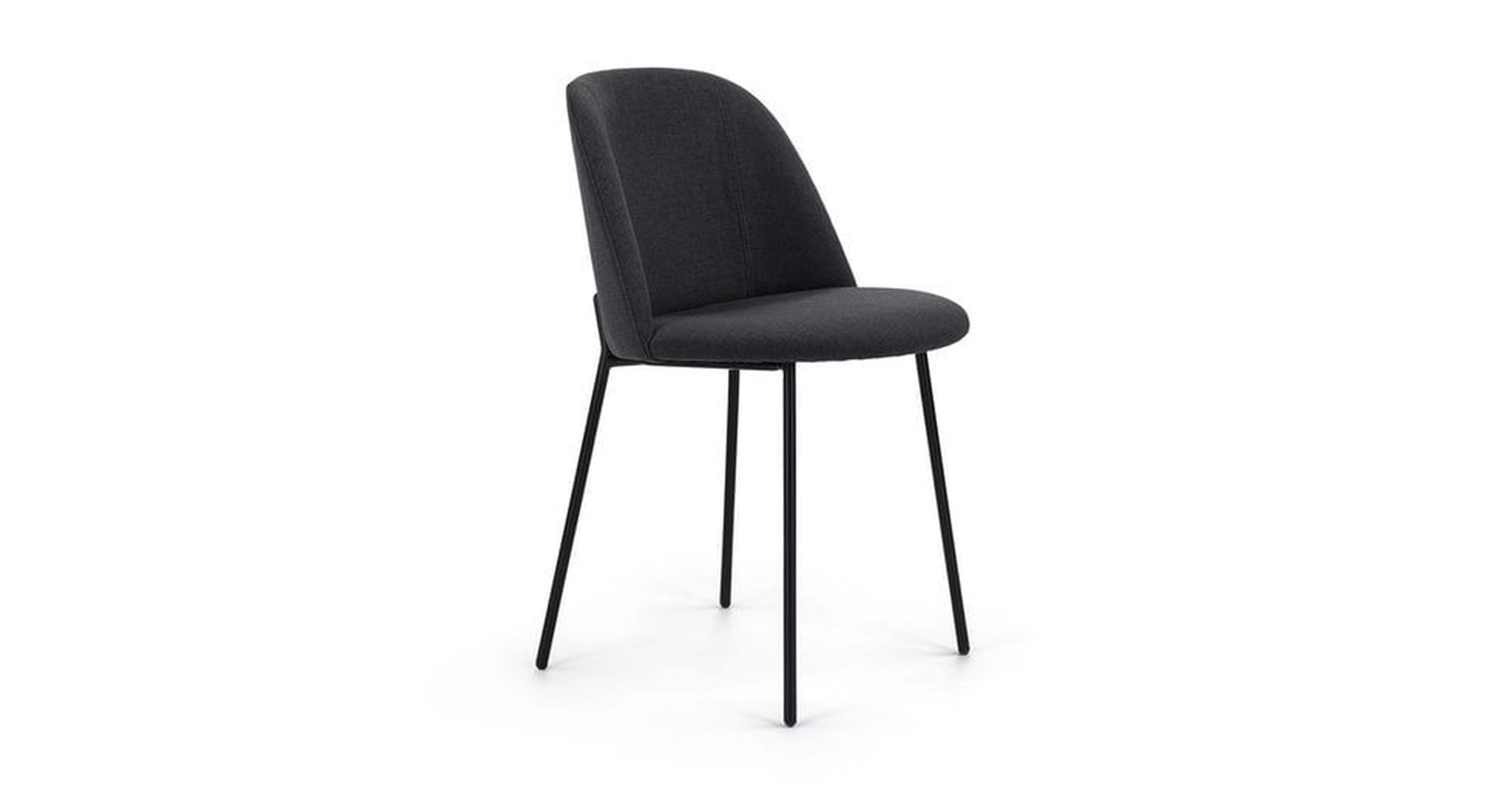 SET OF Ceres Flint Gray and Black Dining Chair - Article