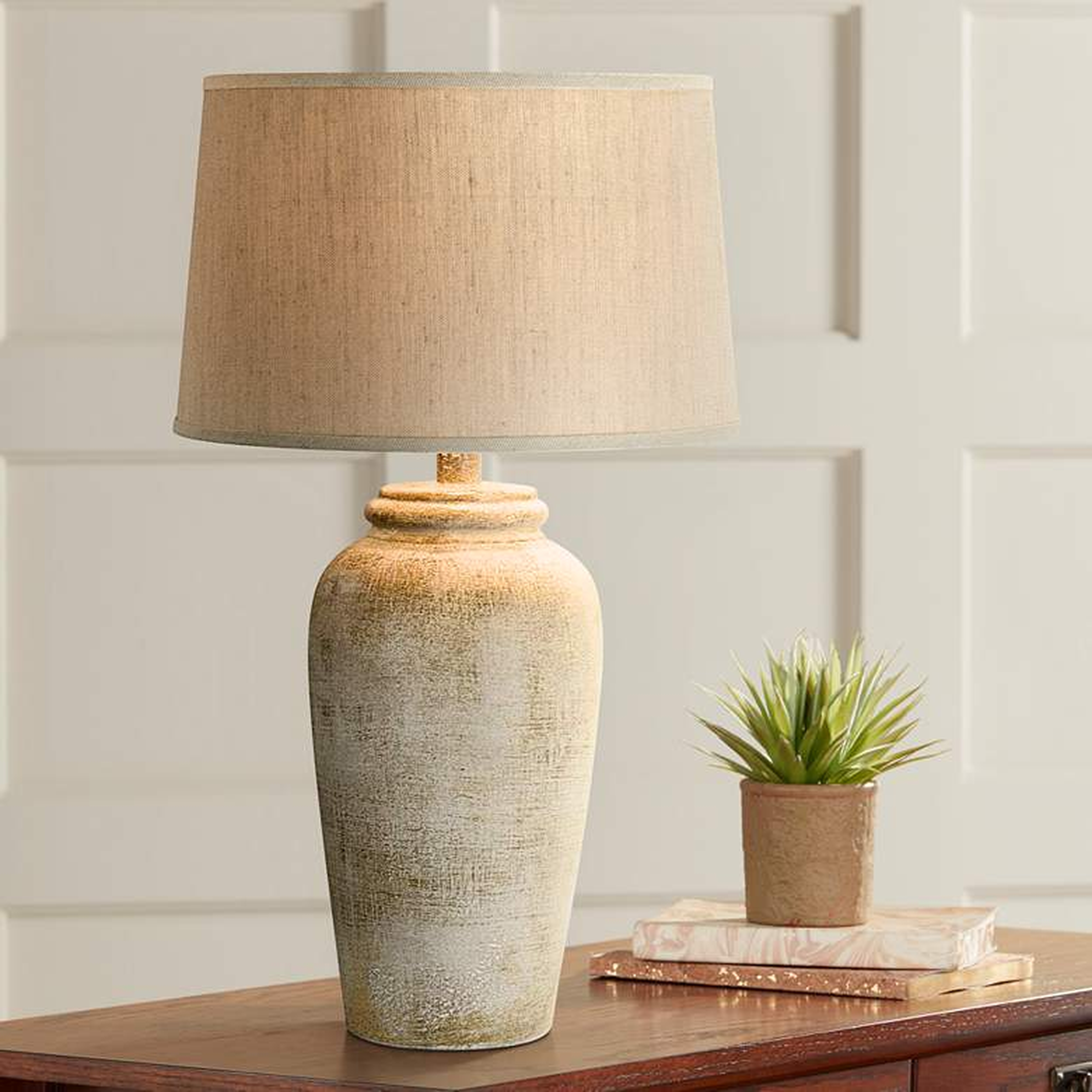 Lechee Sand Stone Table Lamp - Lamps Plus