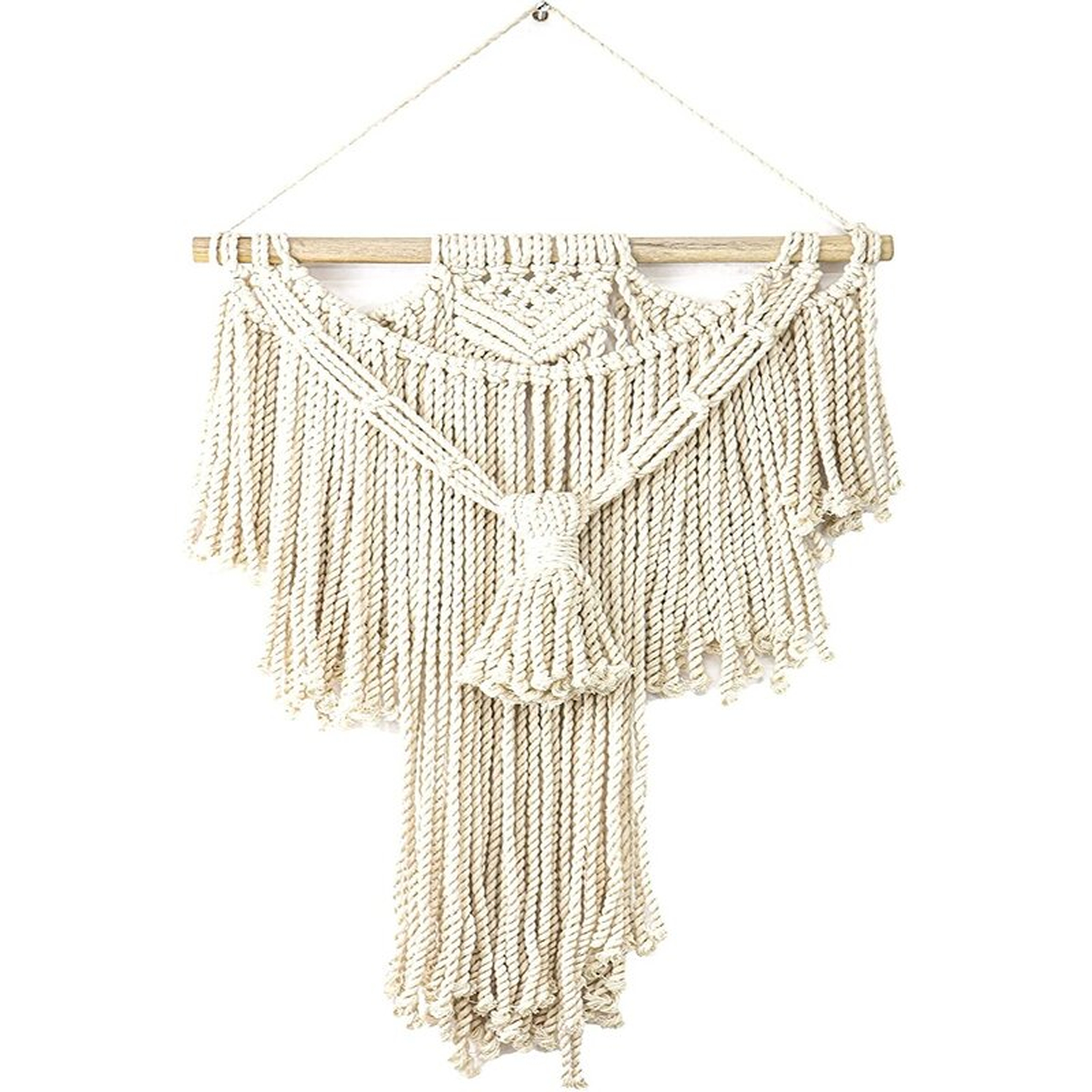 Cotton Macrame Wall Hanging with Rod Included - Wayfair