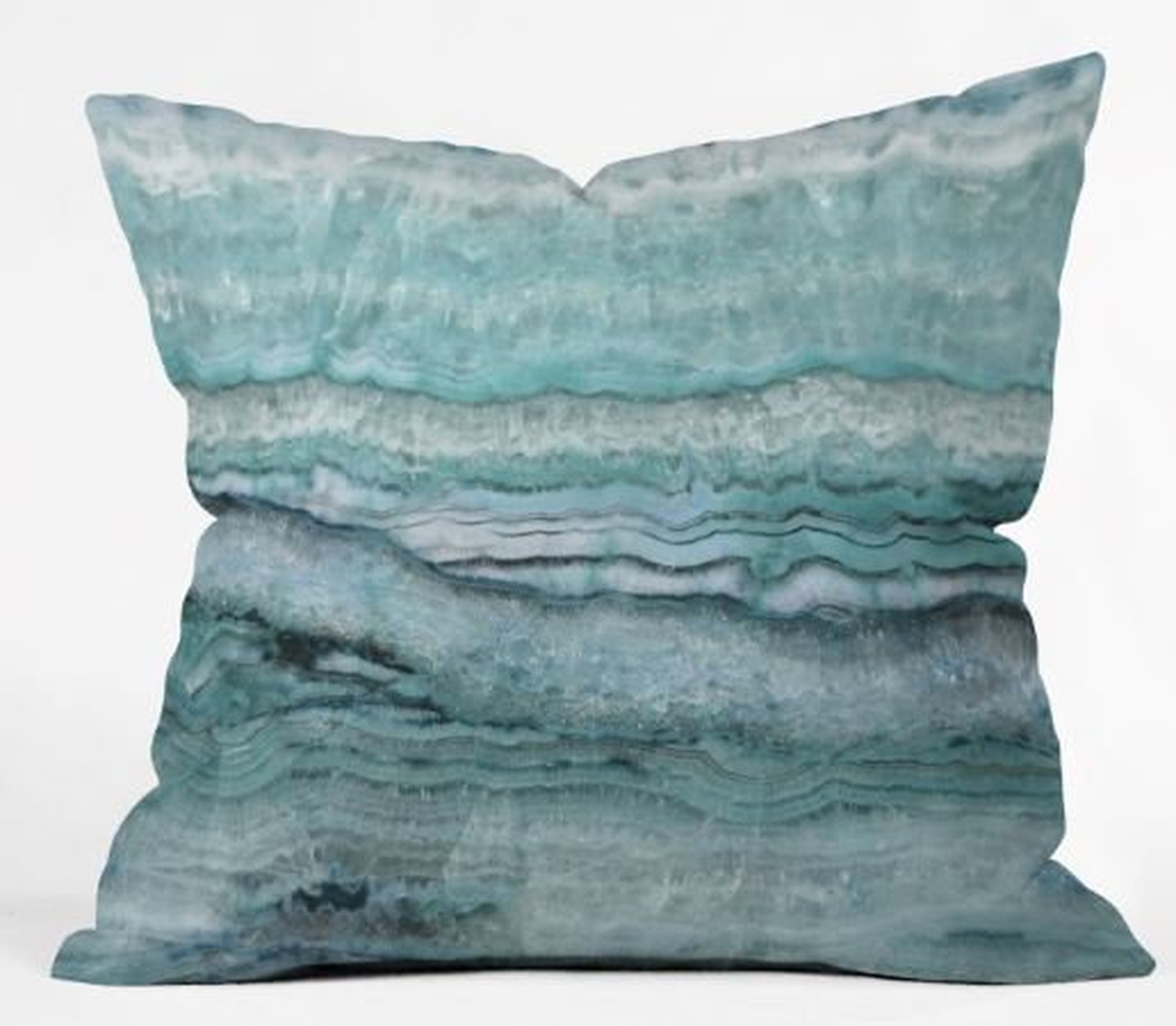 Mystic Stone Aqua Teal Pillow - 18"x18" - Wander Print Co.