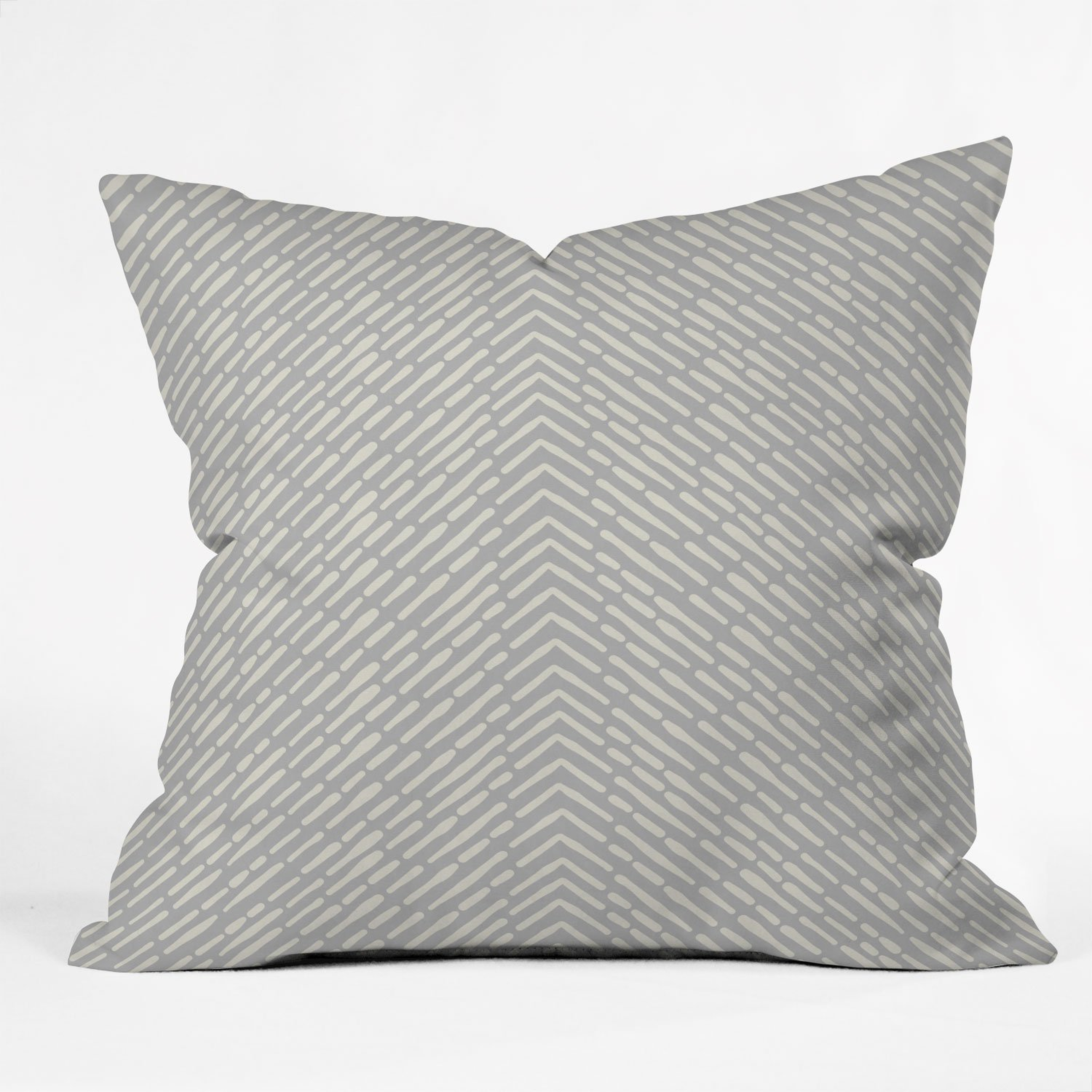 ROUX GRAY Throw Pillow with Insert-  18x18 - Wander Print Co.