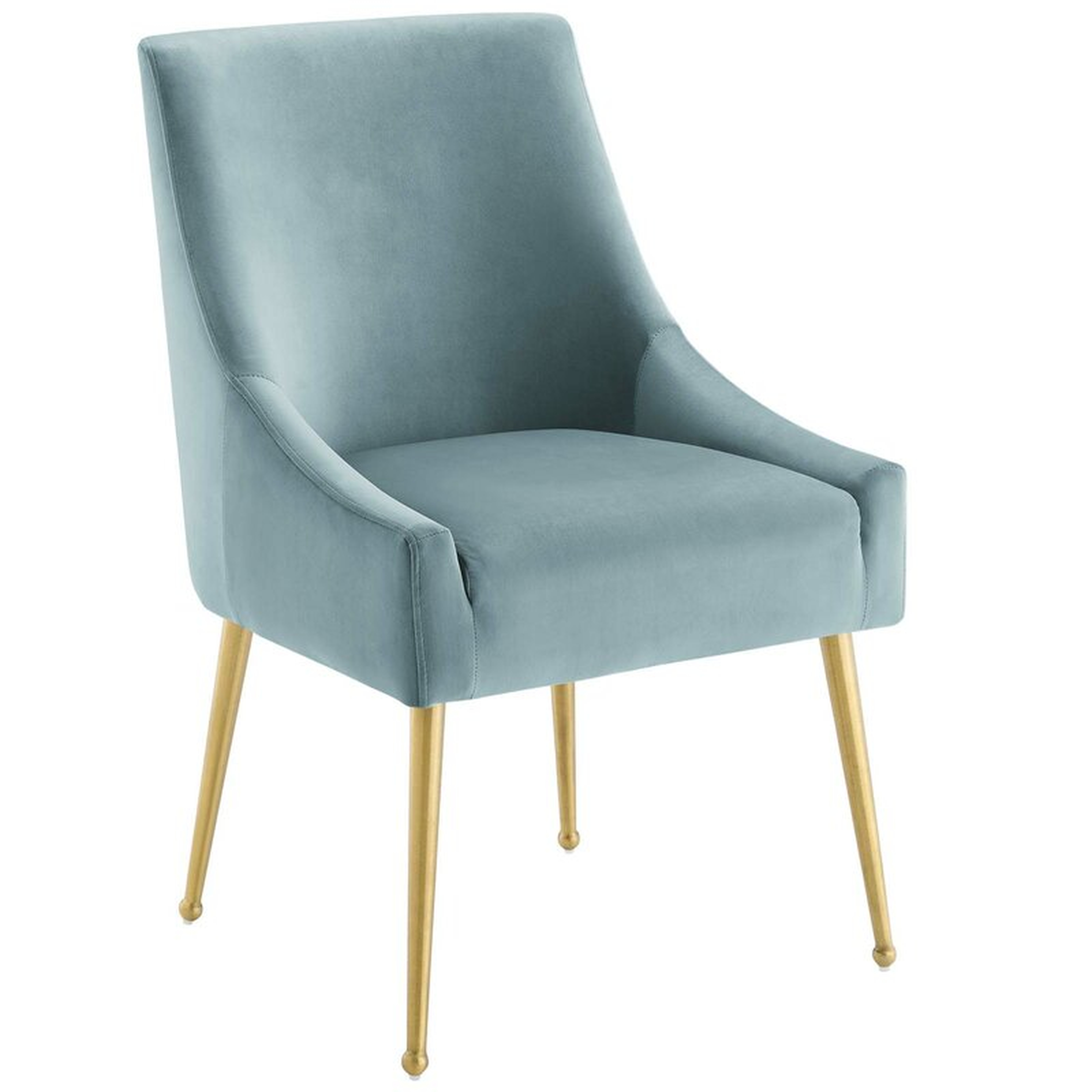 Vella Velvet Upholstered Side Chair - Light Blue - Wayfair