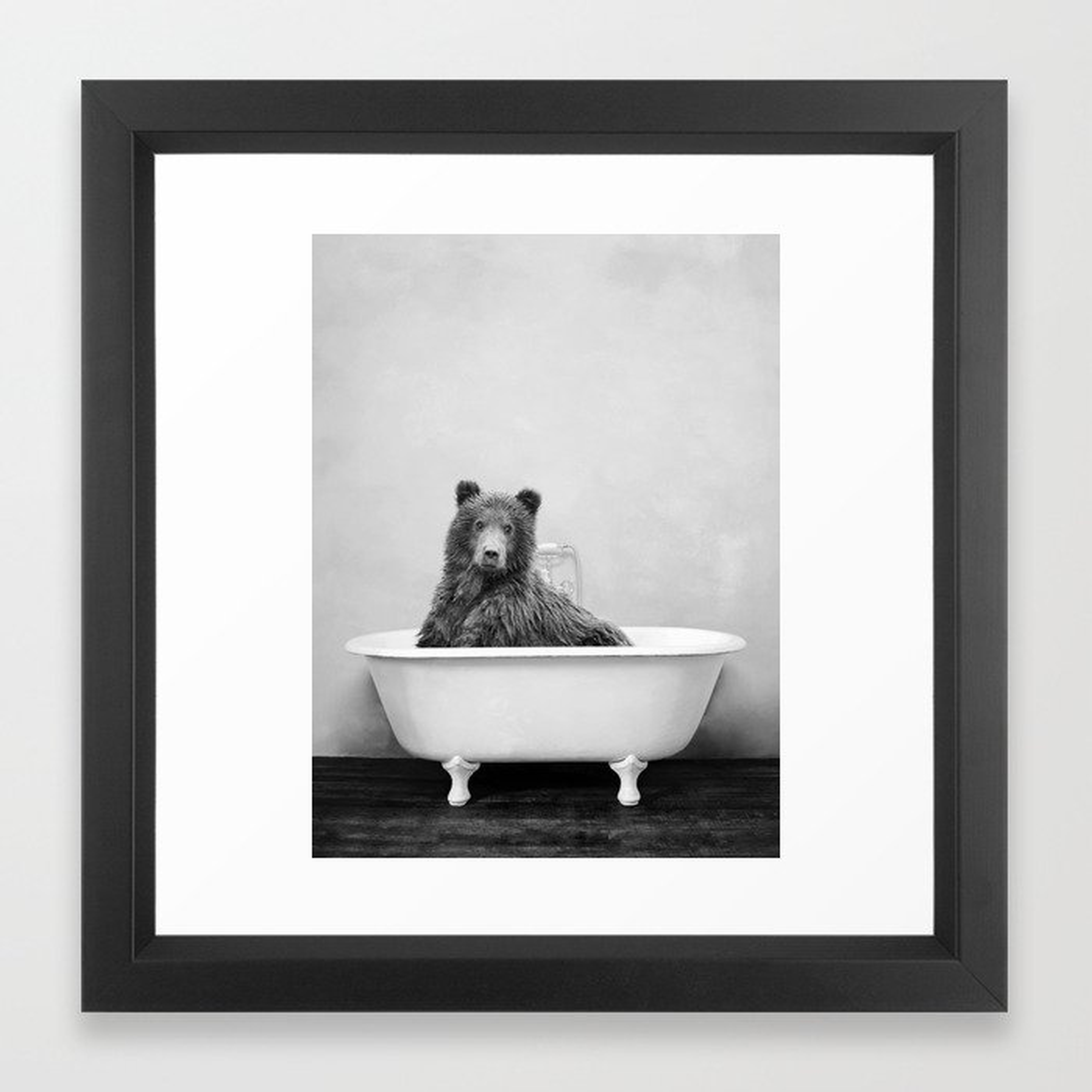 Brown Bear Bathtub Framed Art Print - Society6